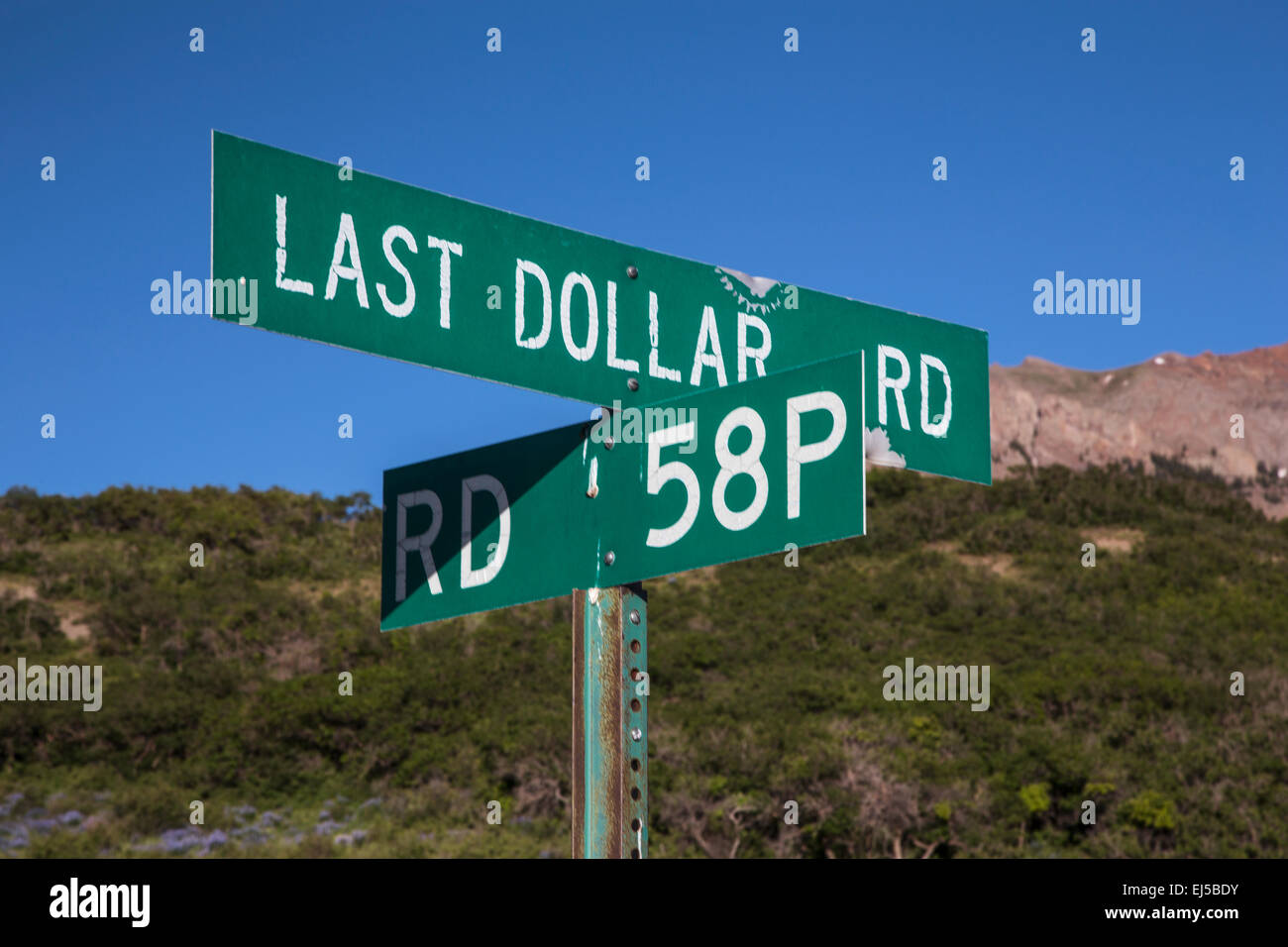Last Dollar Road, 58P county road, Colorado, USA Stock Photo