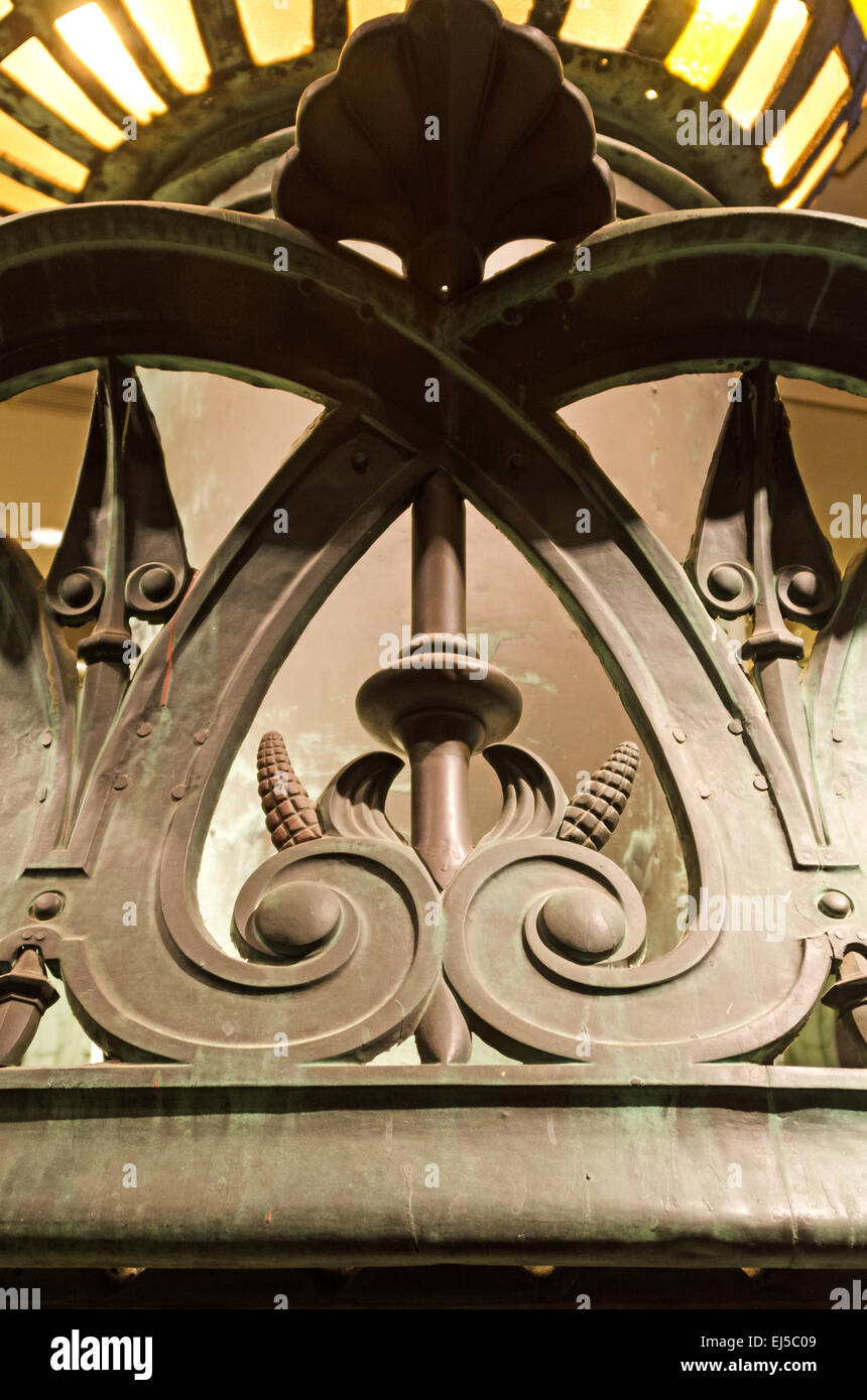 Detail of the original torch held by the Statue of Liberty, removed