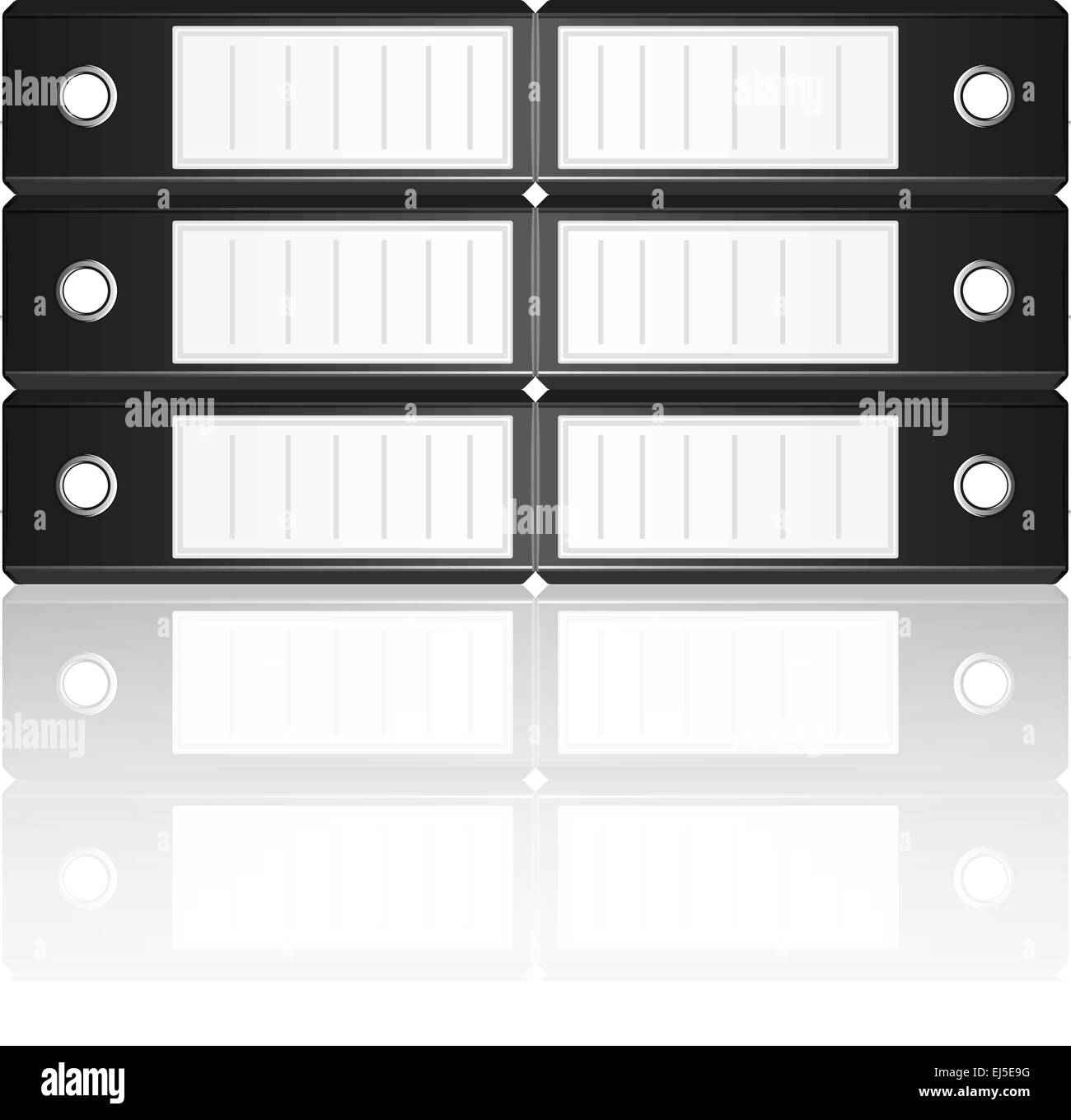 Black binders horizontal isolated on white background, vector illustration Stock Vector