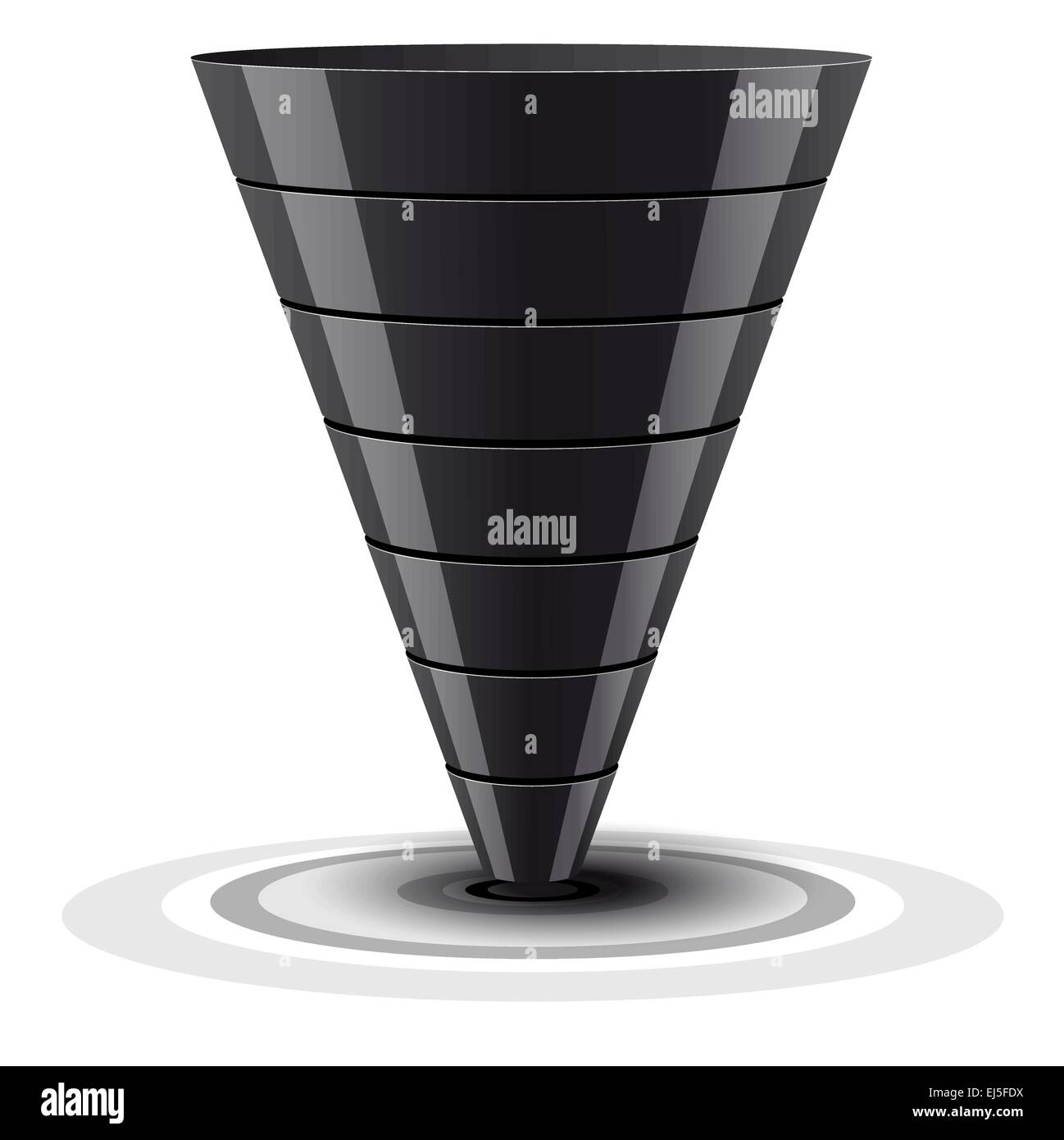 Black conversion or sales funnel with target. Vector graphics Stock Vector
