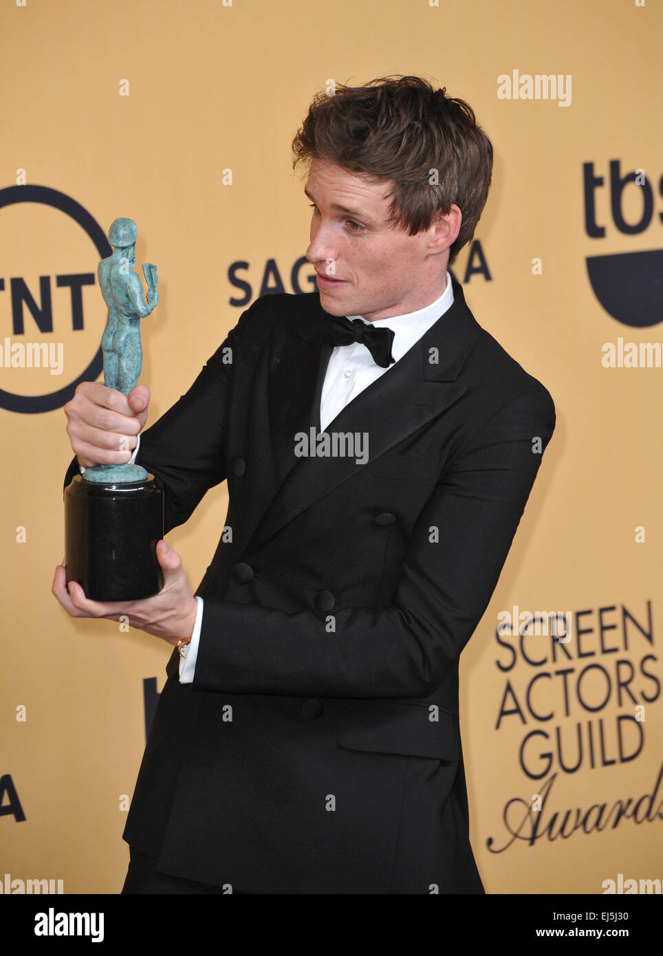LOS ANGELES, CA - JANUARY 25, 2015: Eddie Redmayne at the 2015 Screen ...