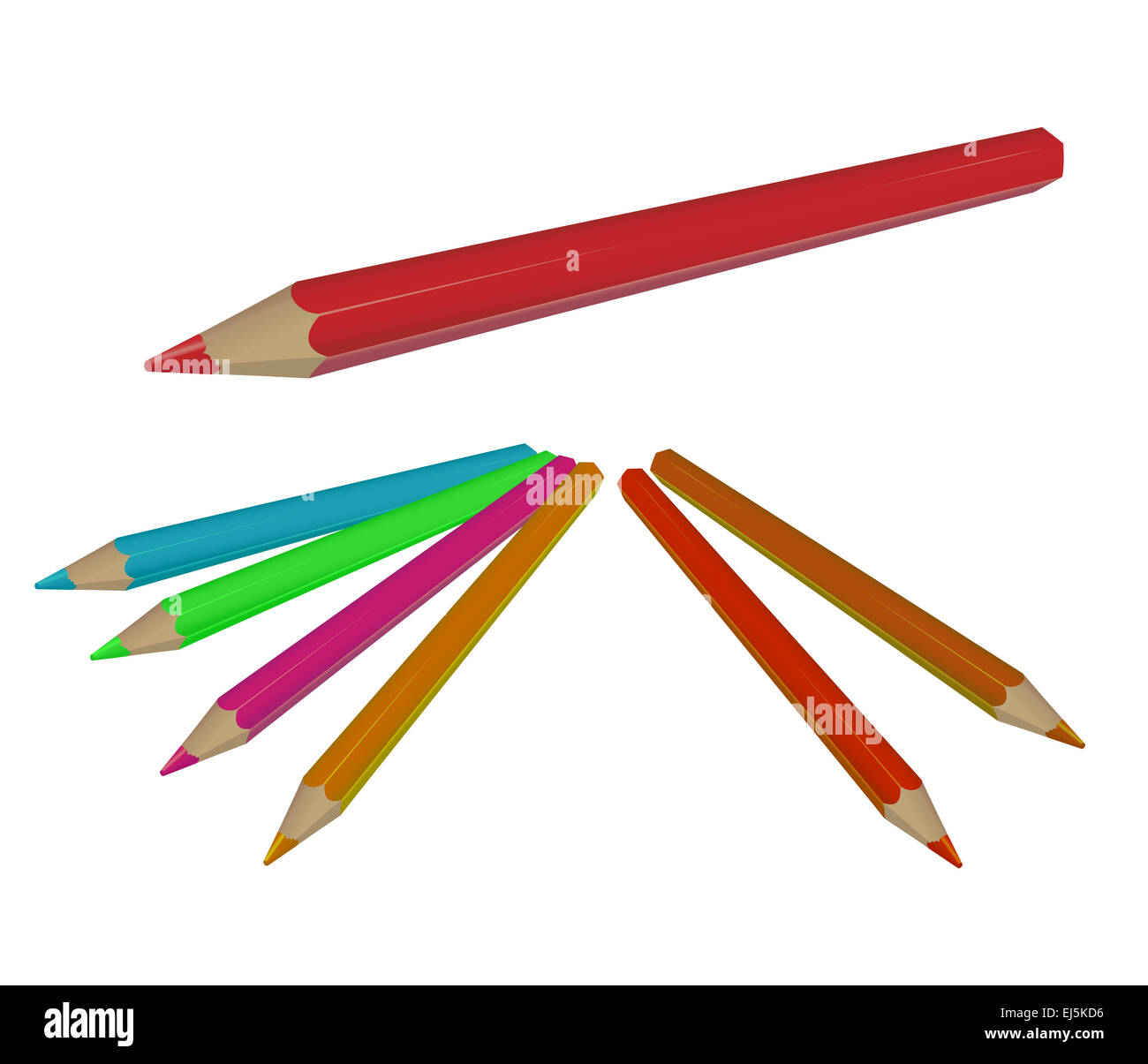Vector image of collection of colored pencils Stock Photo Alamy