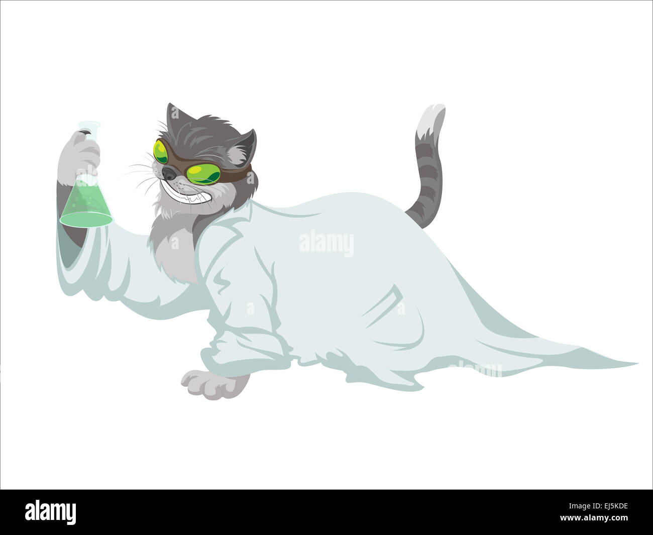 Vector image of evil genius scientist cat Stock Photo