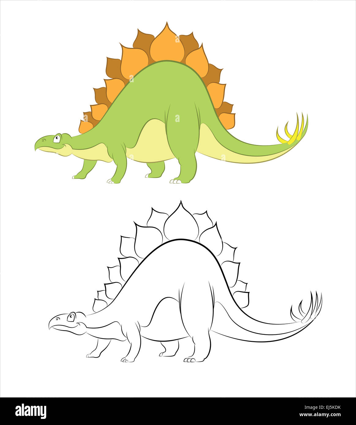 Vector image of funny cartoon dinosaur Stegosaurus Stock Photo - Alamy