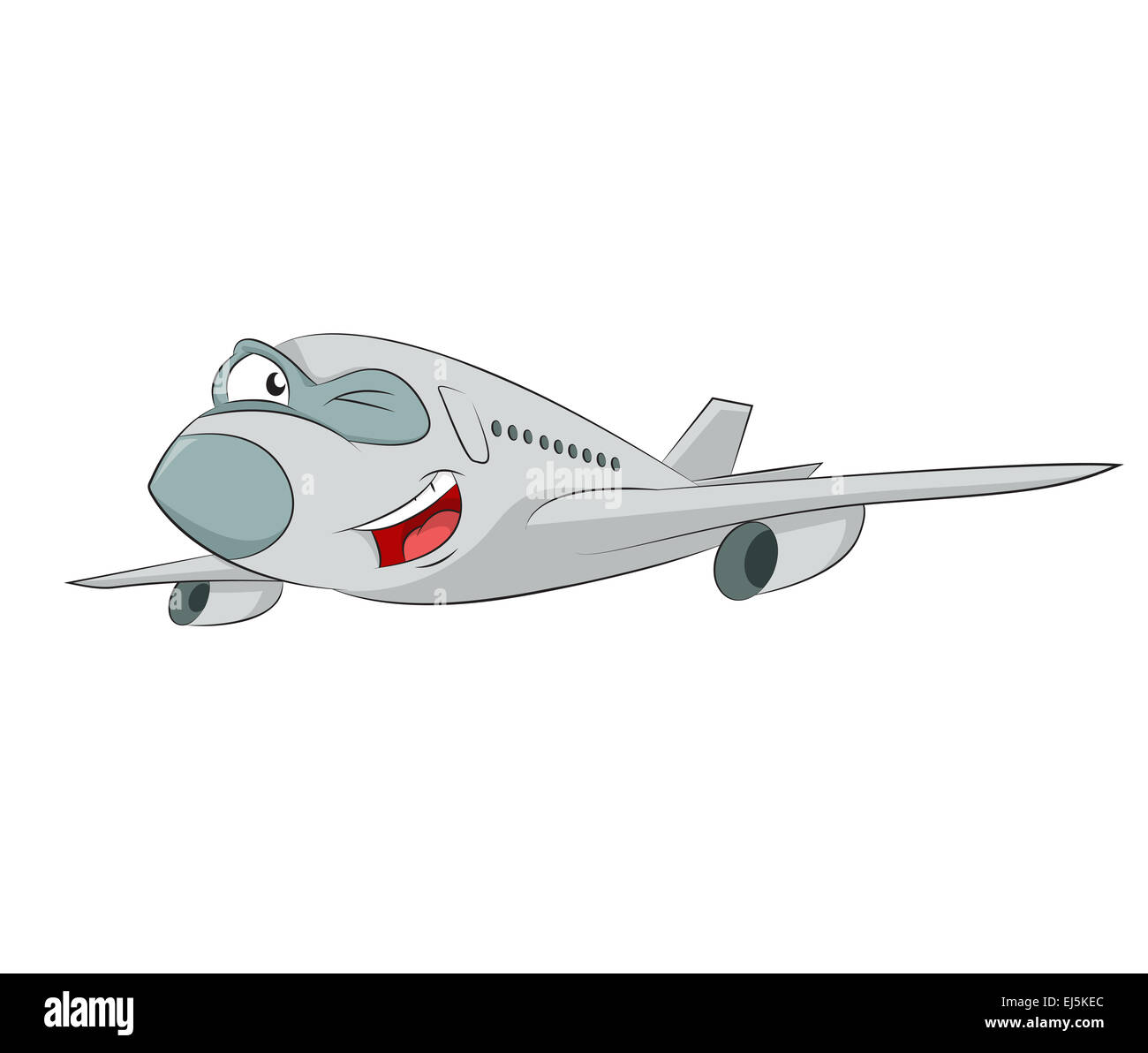 Vector image of funny cartoon smiling plane Stock Photo - Alamy