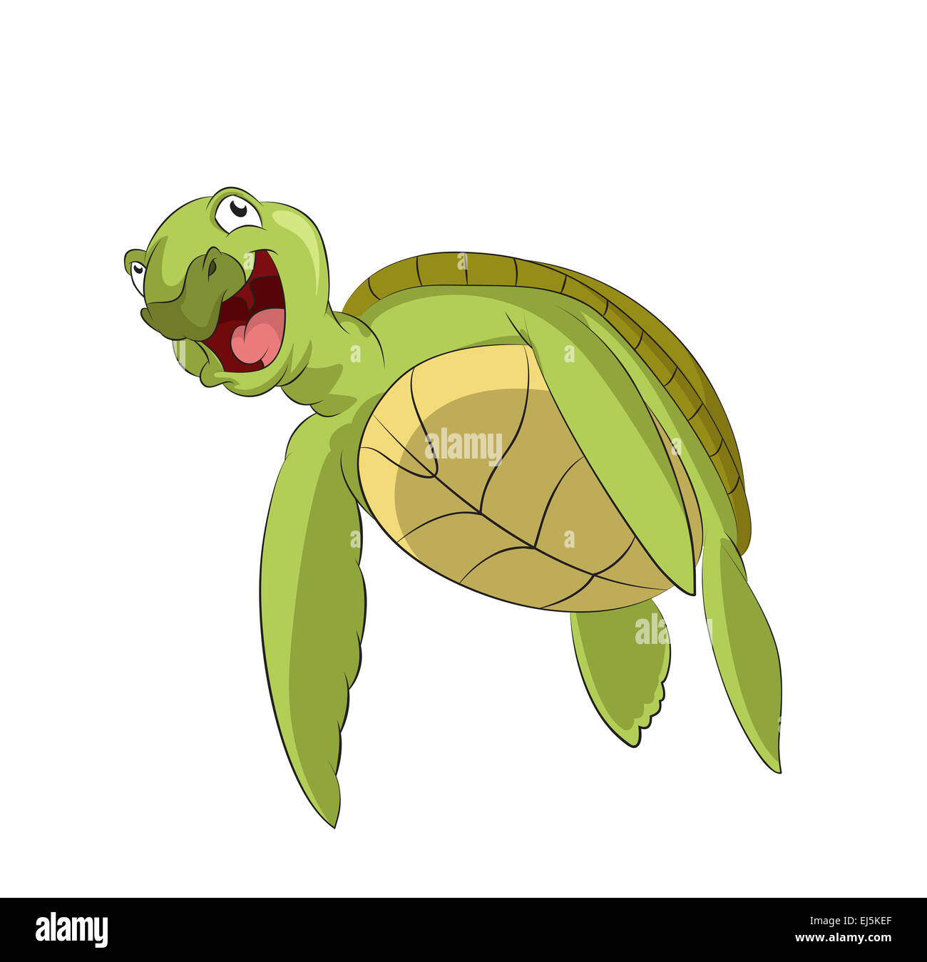 Vector image of funny cartoon smiling turtle Stock Photo