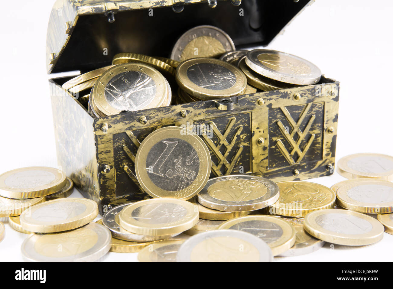 Treasure Chest Gold And Silver Coin High Resolution Stock Photography ...