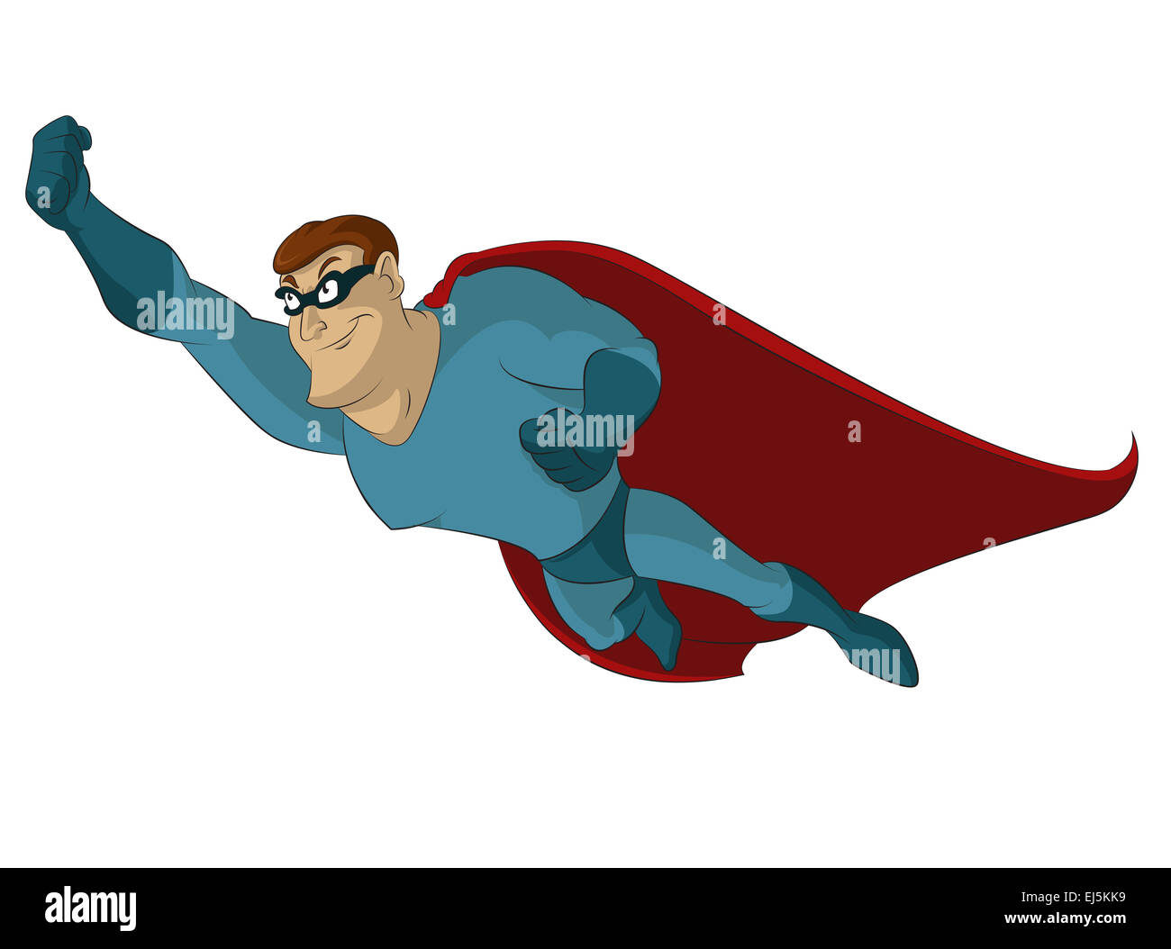 Vector image of funny cartoon good superhero Stock Photo