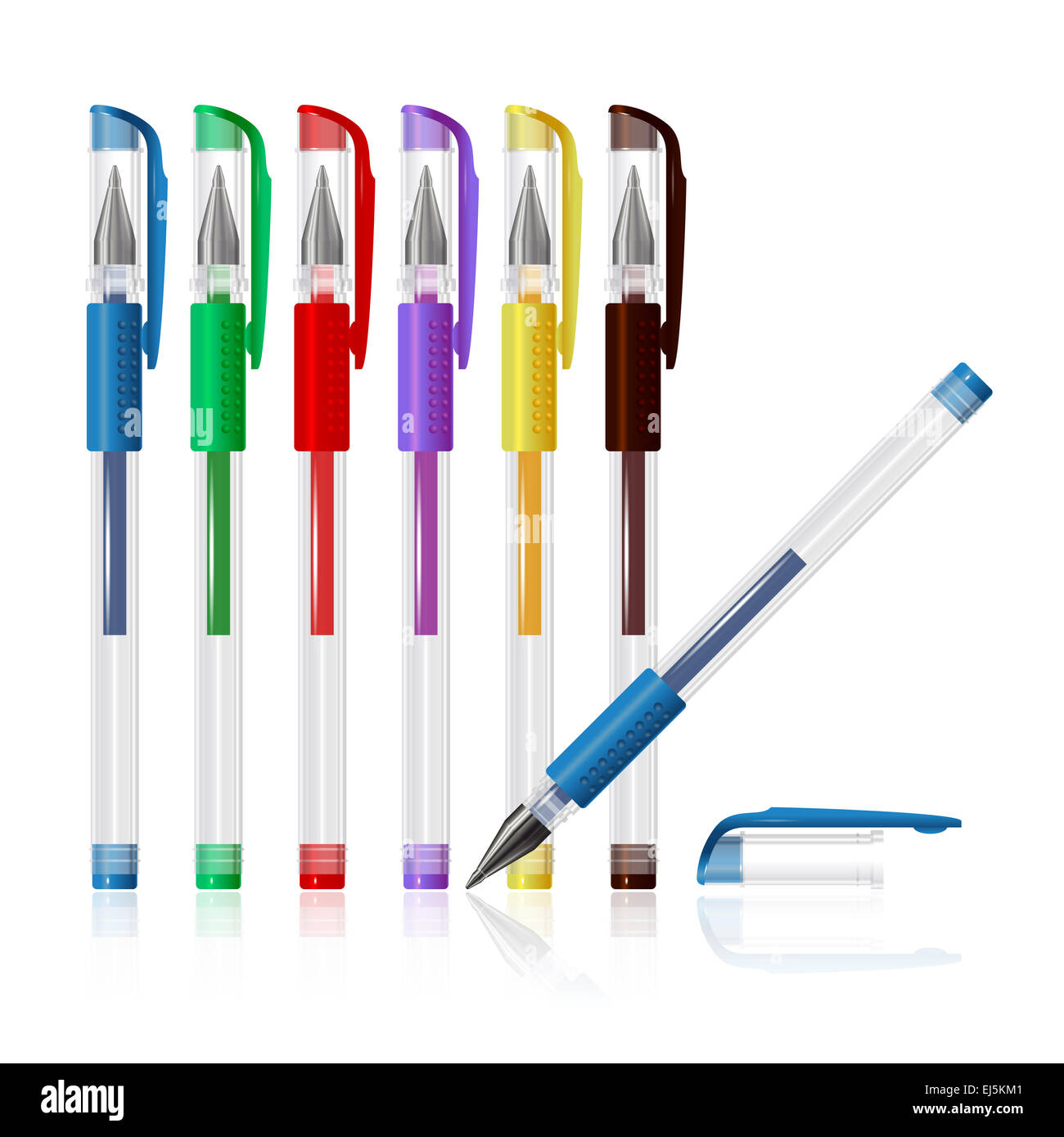 Vector image of collection of Roller ball pens Stock Photo