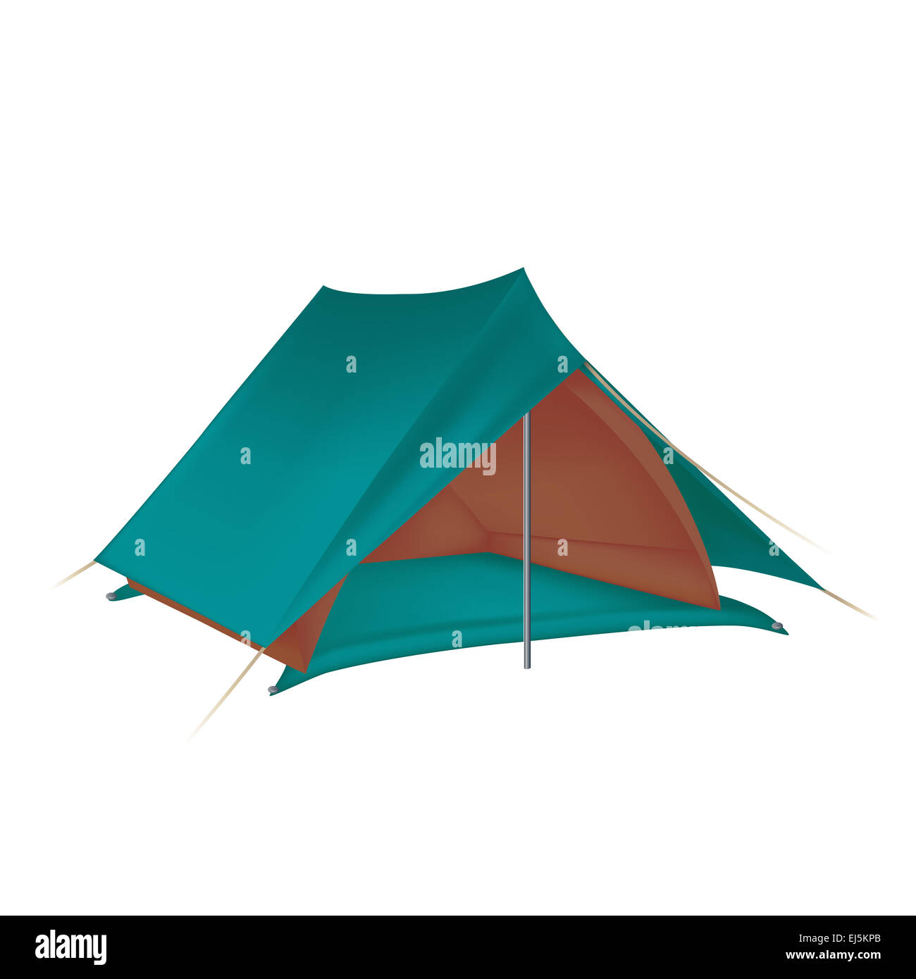 Vector image of green big camping tent Stock Photo