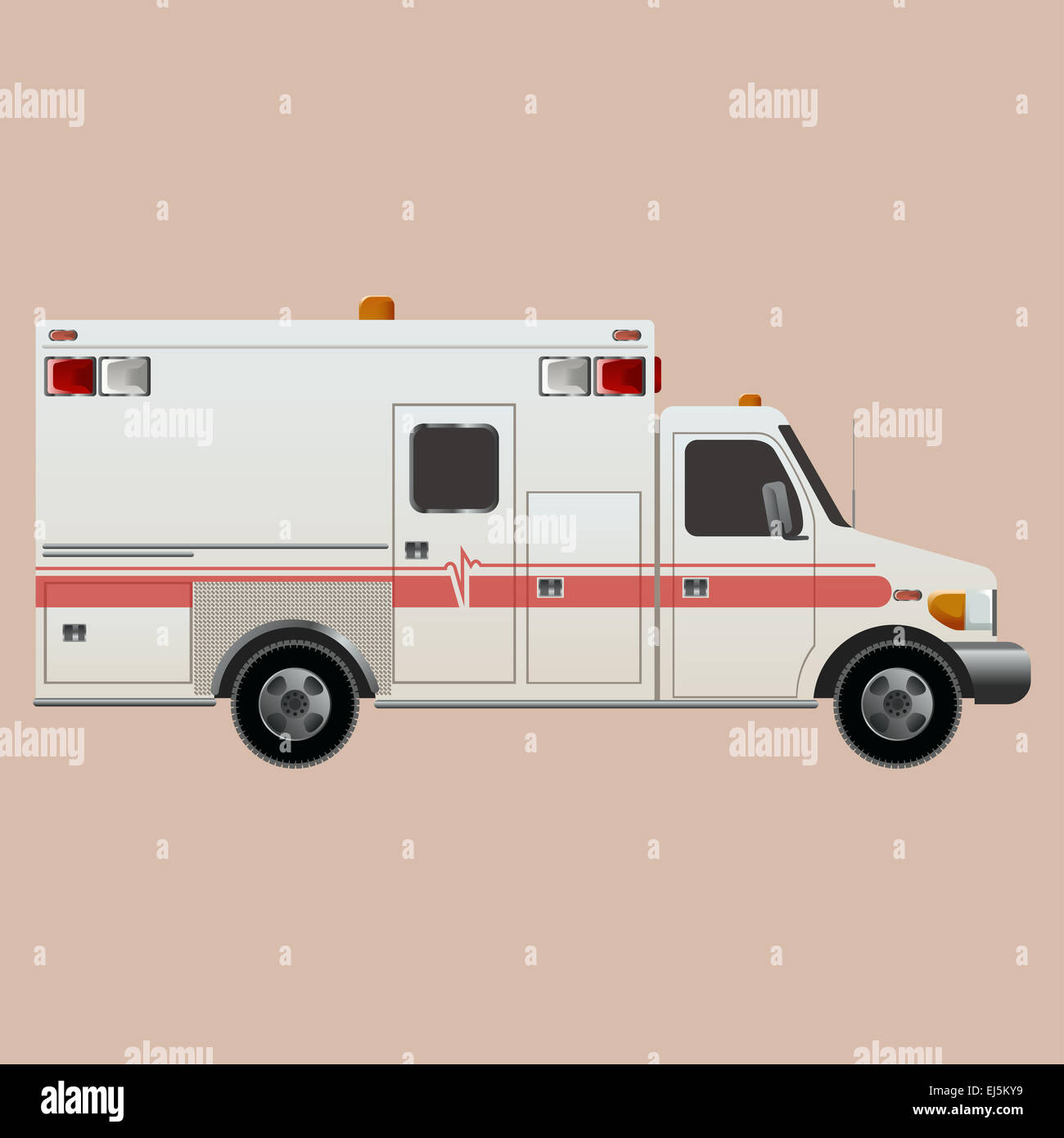 Vector image of an white car Ambulance Stock Photo - Alamy