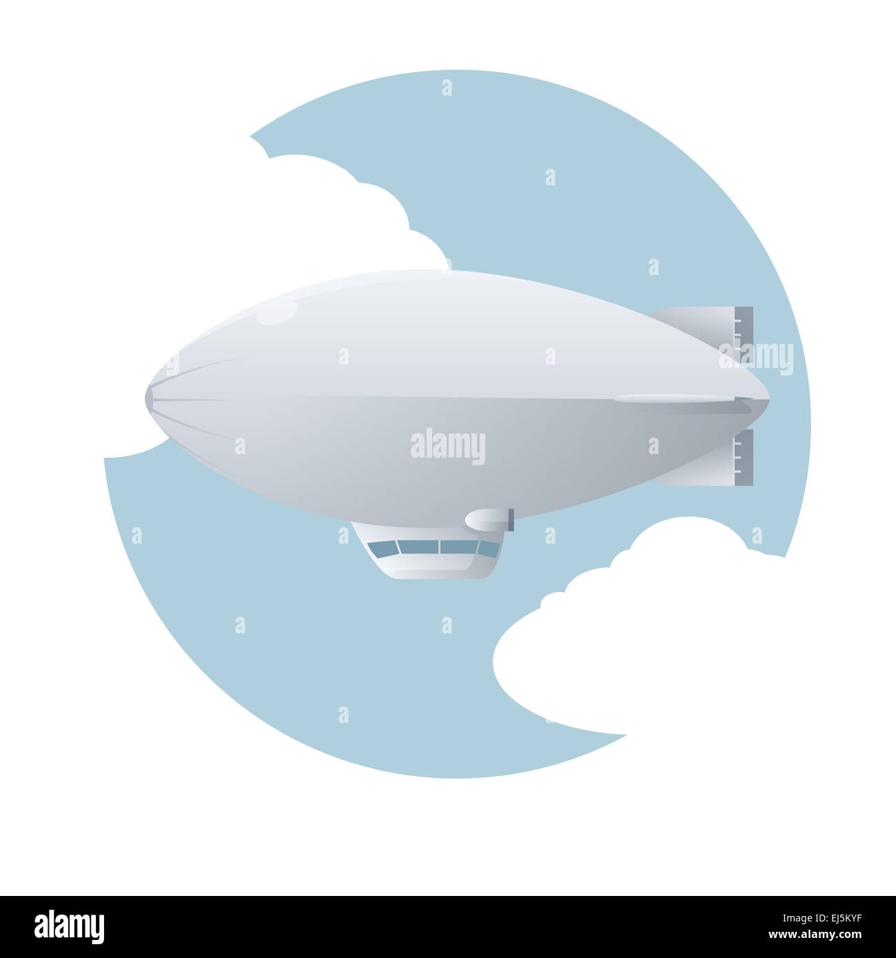 Vector image of an dirigible in the sky Stock Photo