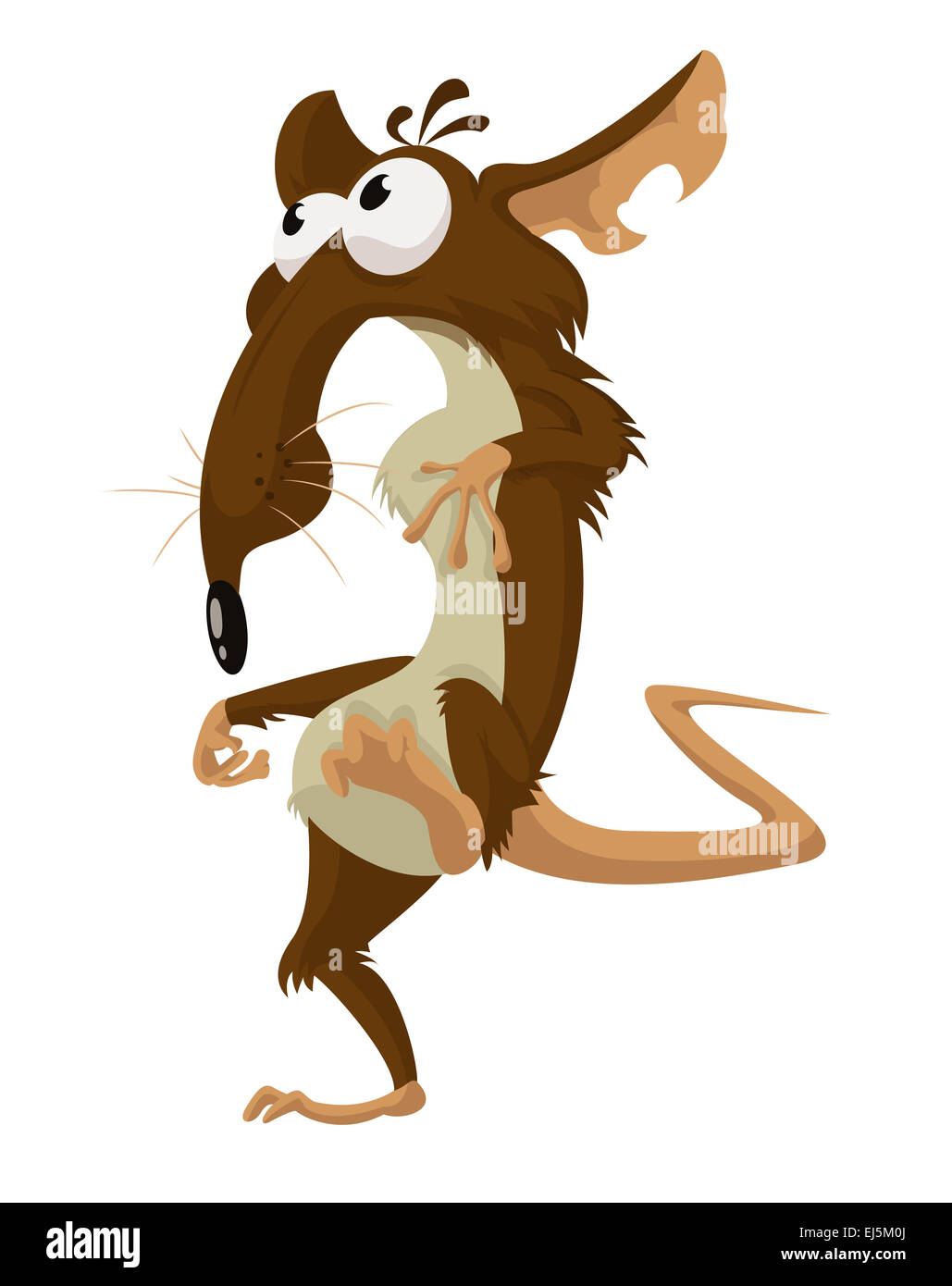 Vector image of cartoon funny crazy rat Stock Photo - Alamy