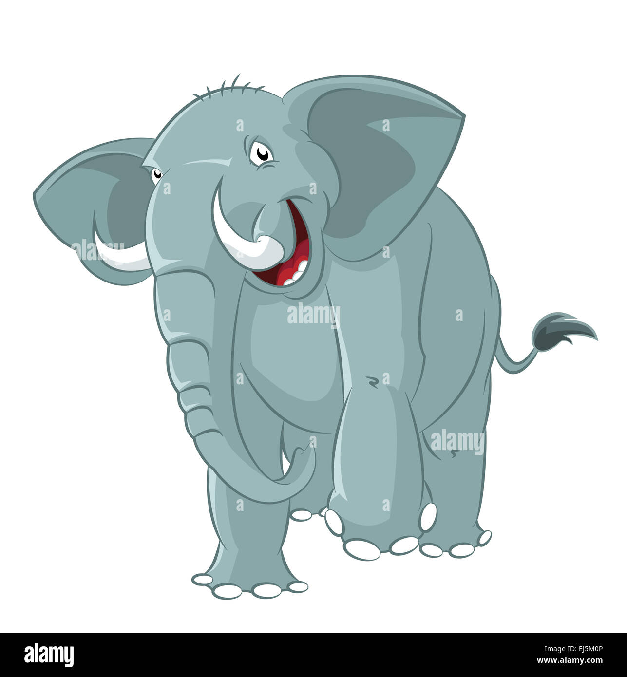 Vector image of big funny cartoon elephant Stock Photo - Alamy
