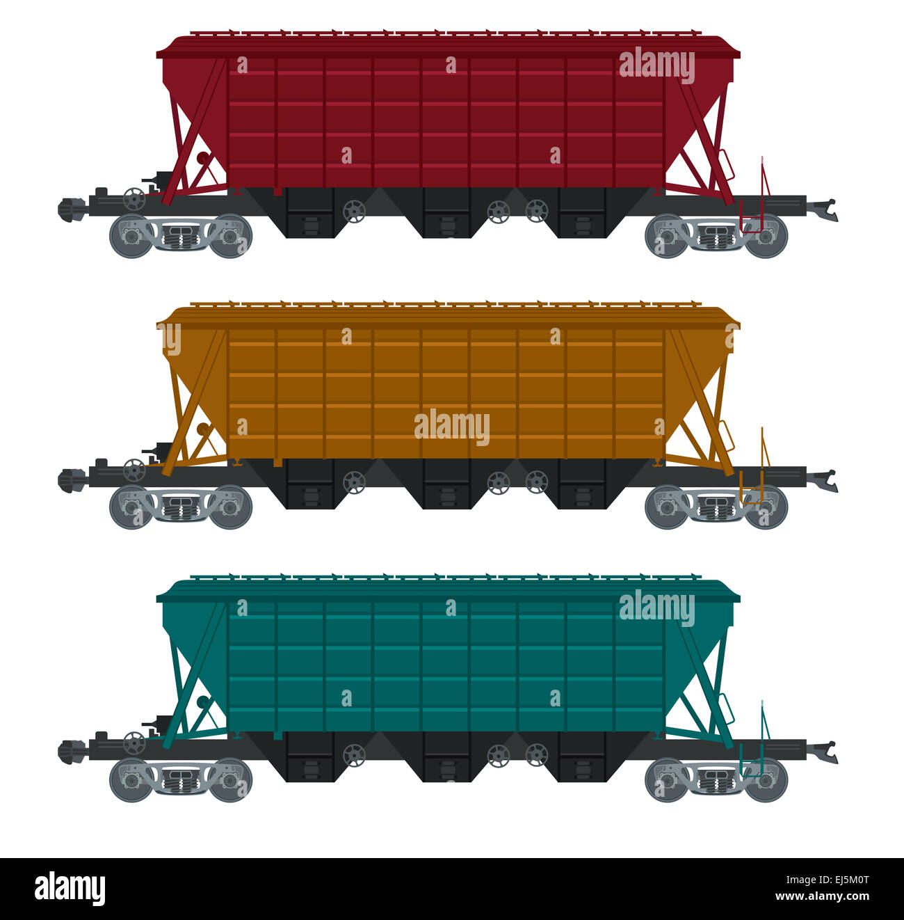 Vector image of collection of freight car Stock Photo