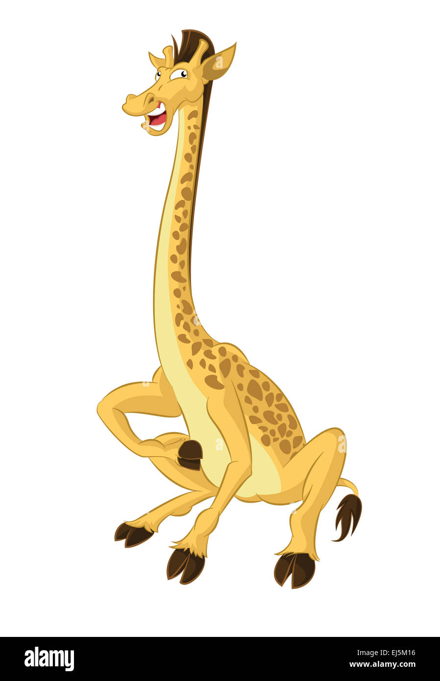 Vector image of funny smiling cartoon Jiraffe Stock Photo