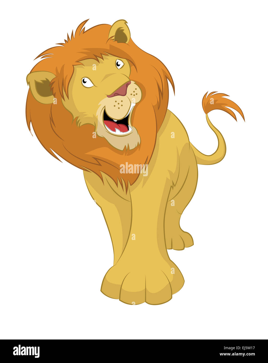Vector image of big funny cartoon lion Stock Photo - Alamy