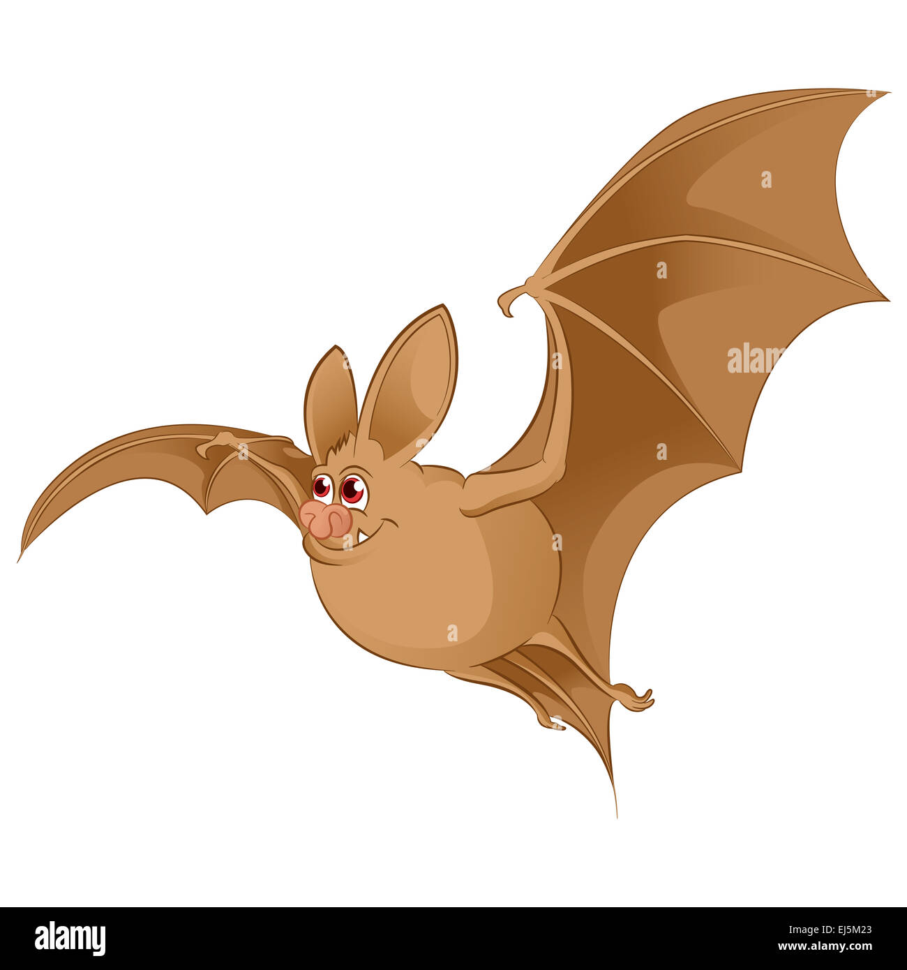 Vector image of an cartoon brown Bat Stock Photo