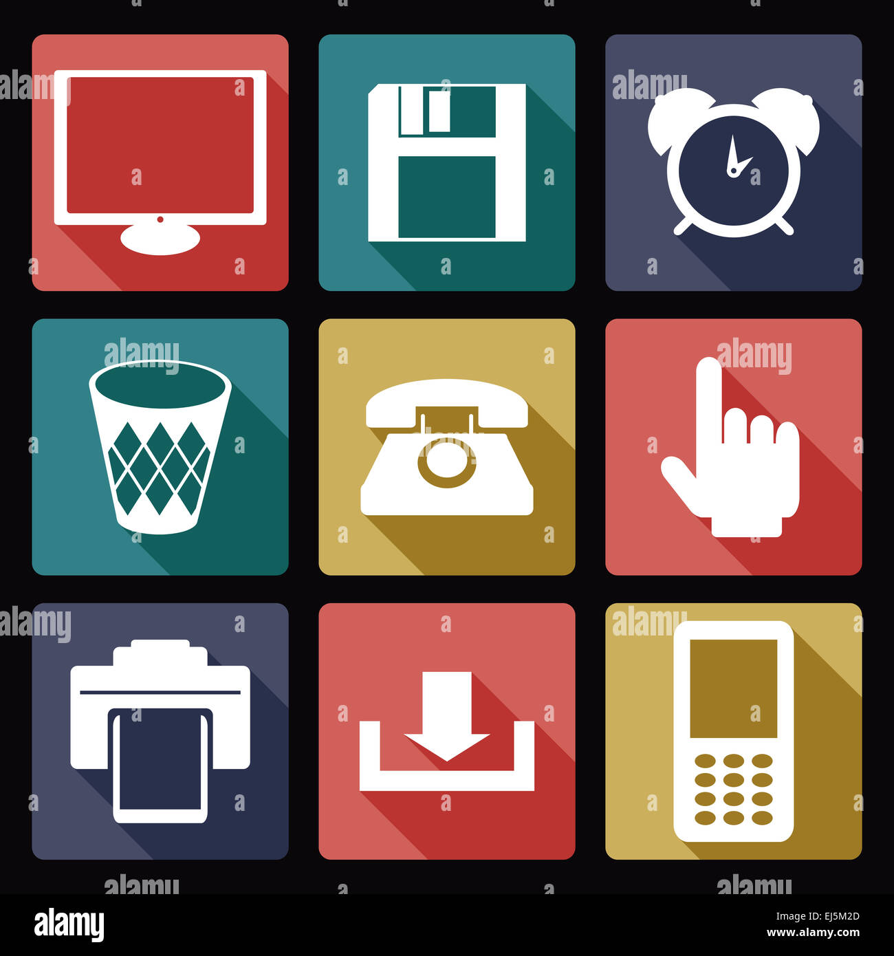 Vector image of collection of computer icons Stock Photo - Alamy