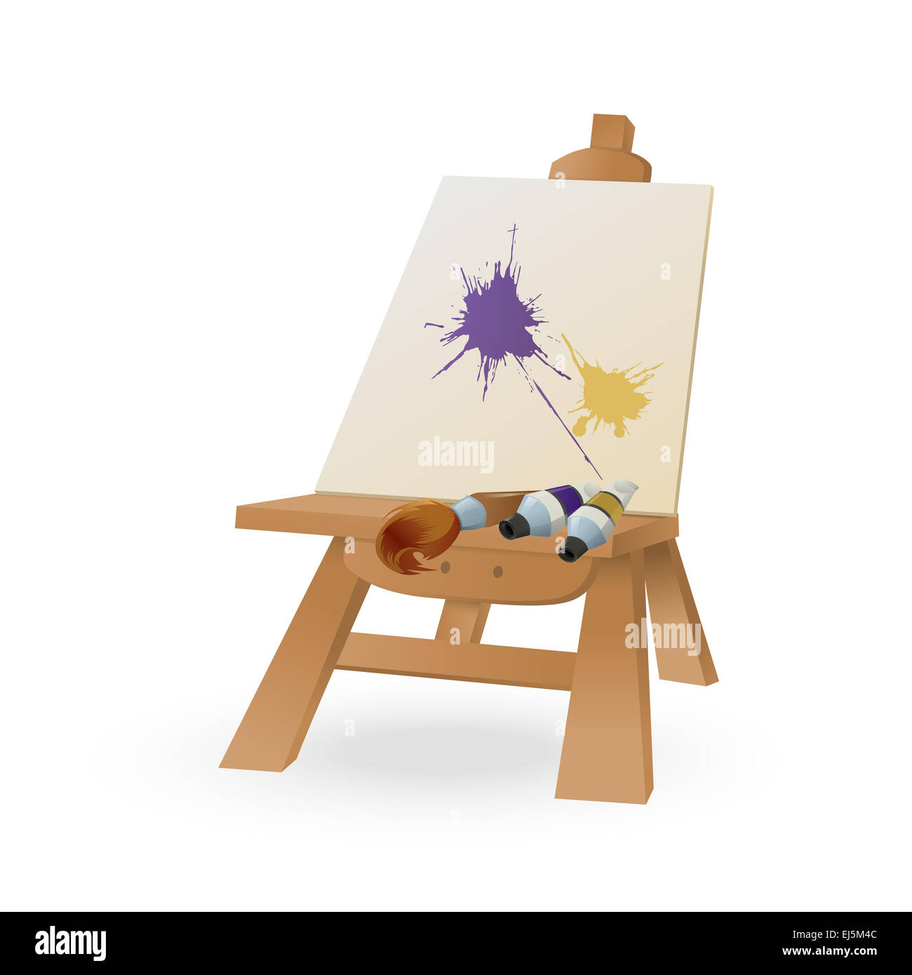 Vector image of easel with brush and paint Stock Photo Alamy