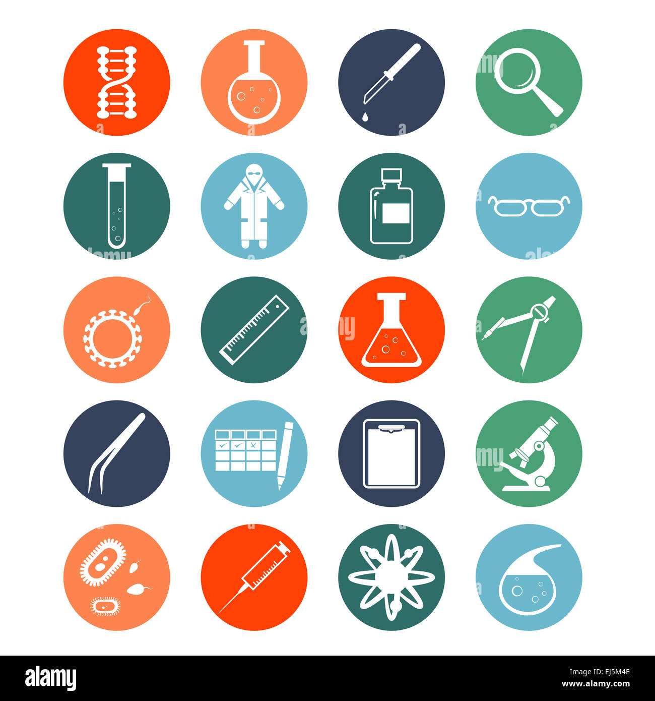 Vector image of set of genetic icons Stock Photo - Alamy