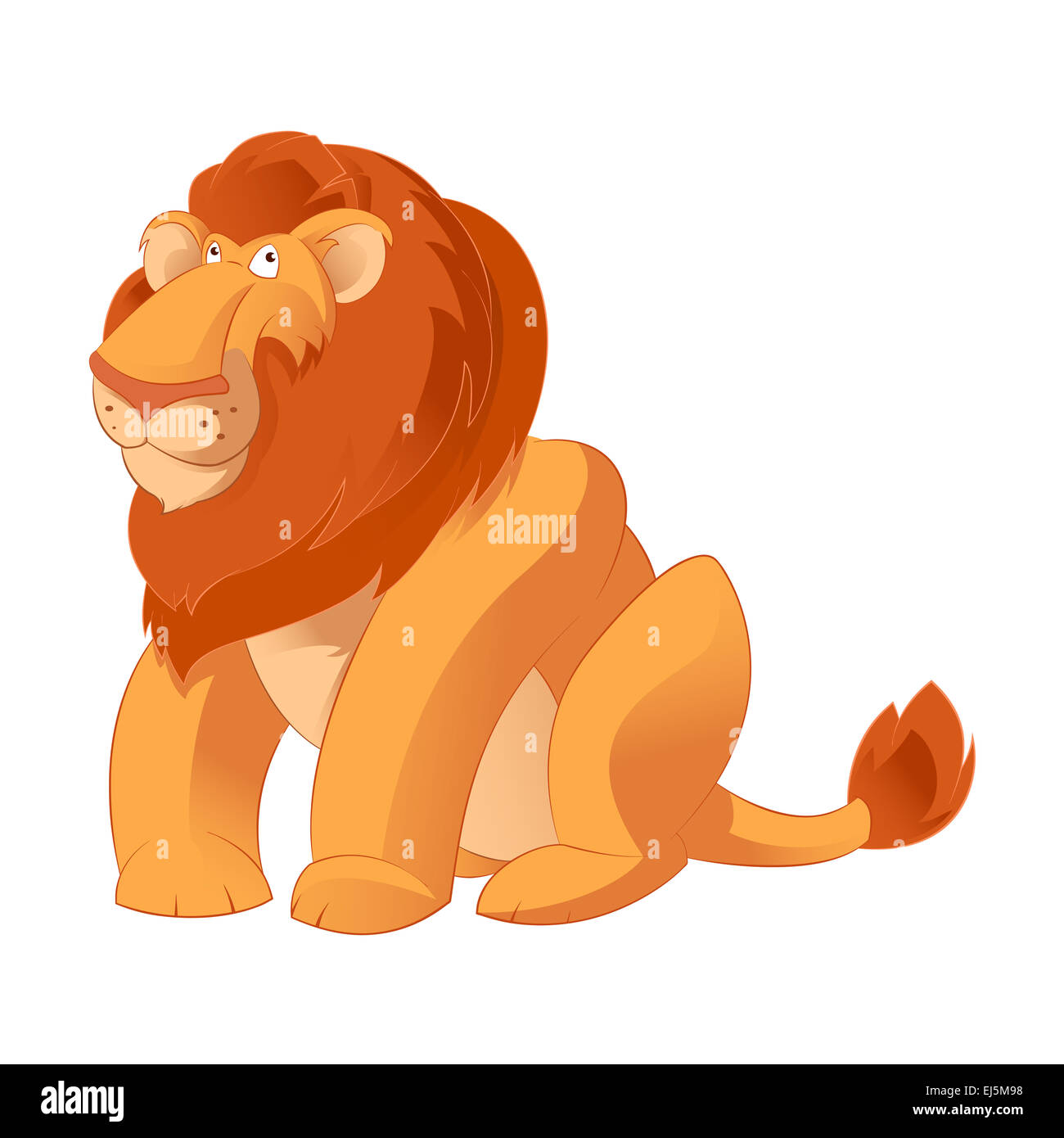 Vector image of a smiling Cartoon Lion Stock Photo