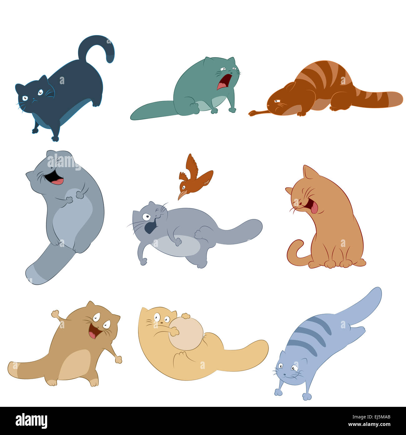 Vector image of collection of cat icons Stock Photo