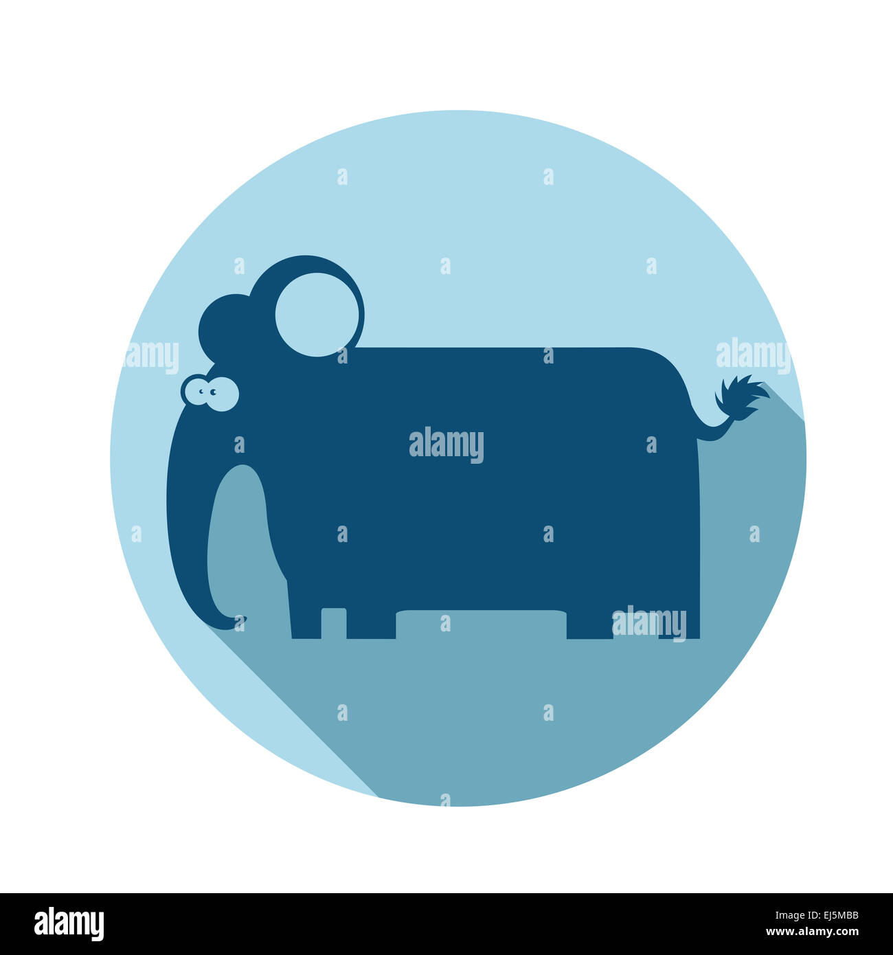 Vector image of a flat Elephant icon Stock Photo