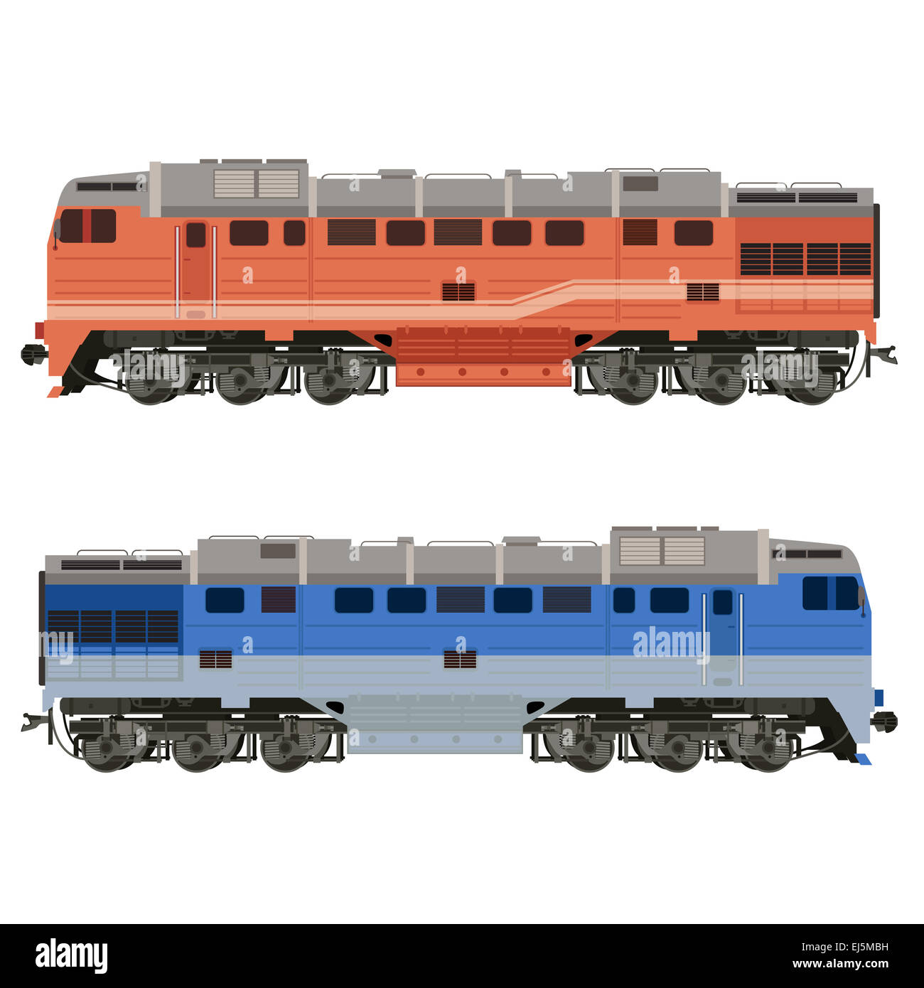 Vector image of an real-looking shiny Locomotive Stock Photo
