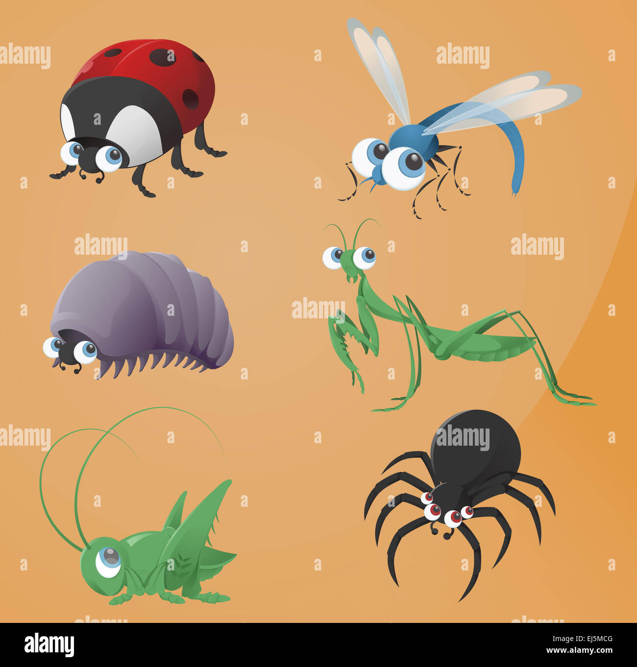 Vector image of funny cartoon bugs icons Stock Photo - Alamy Vector image of funny cartoon bugs icons Stock Photo - Alamy