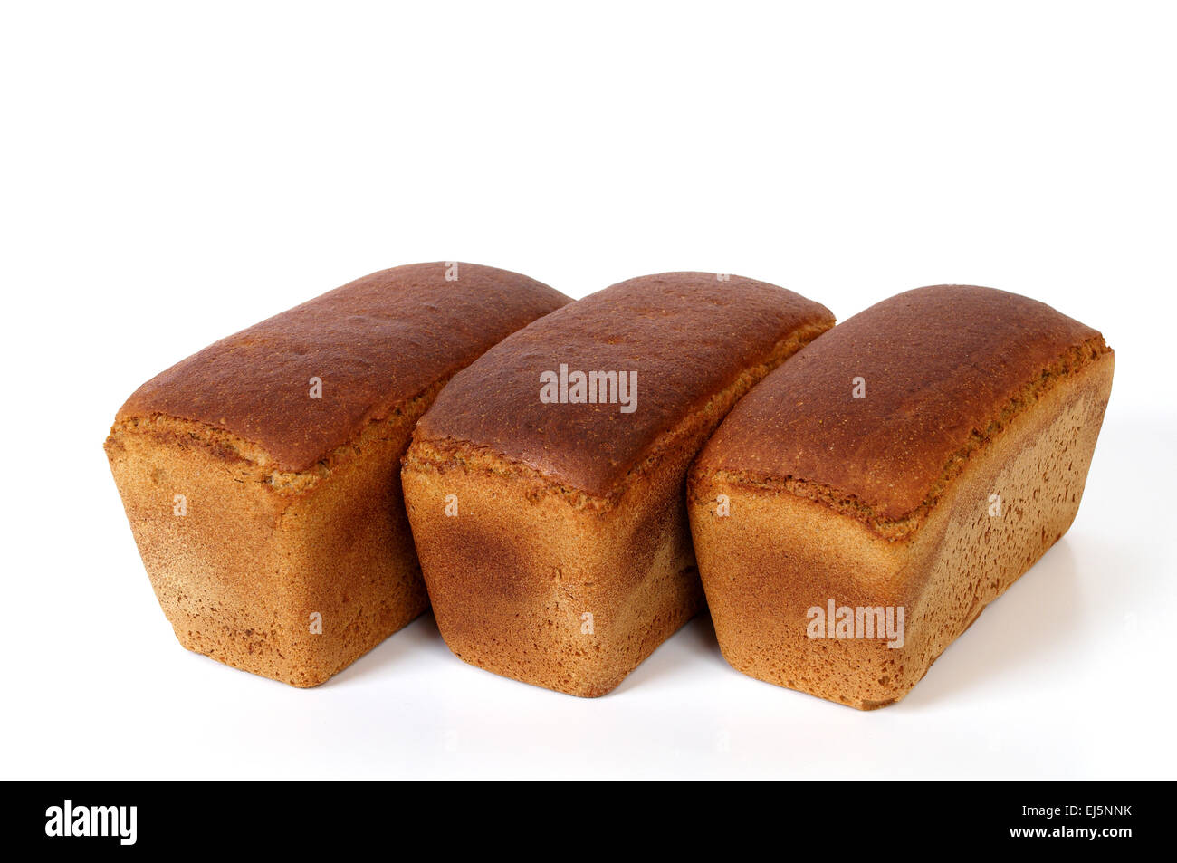 Three loaves of rye bread isolated on white Stock Photo Alamy