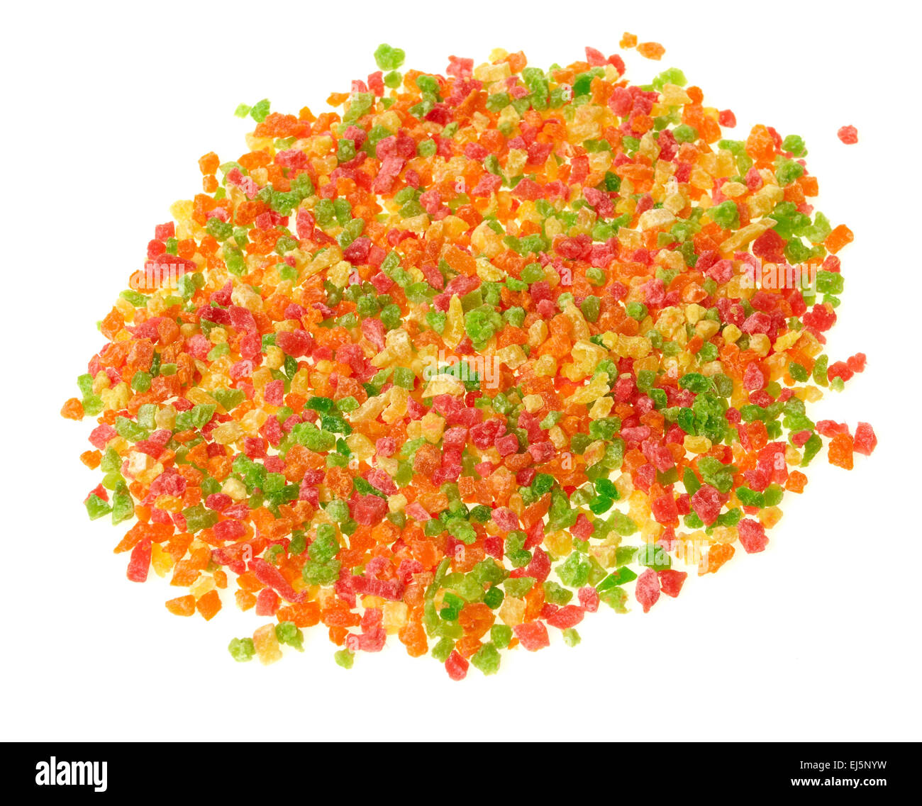 Diced pineapple. Candied fruits. Stock Photo