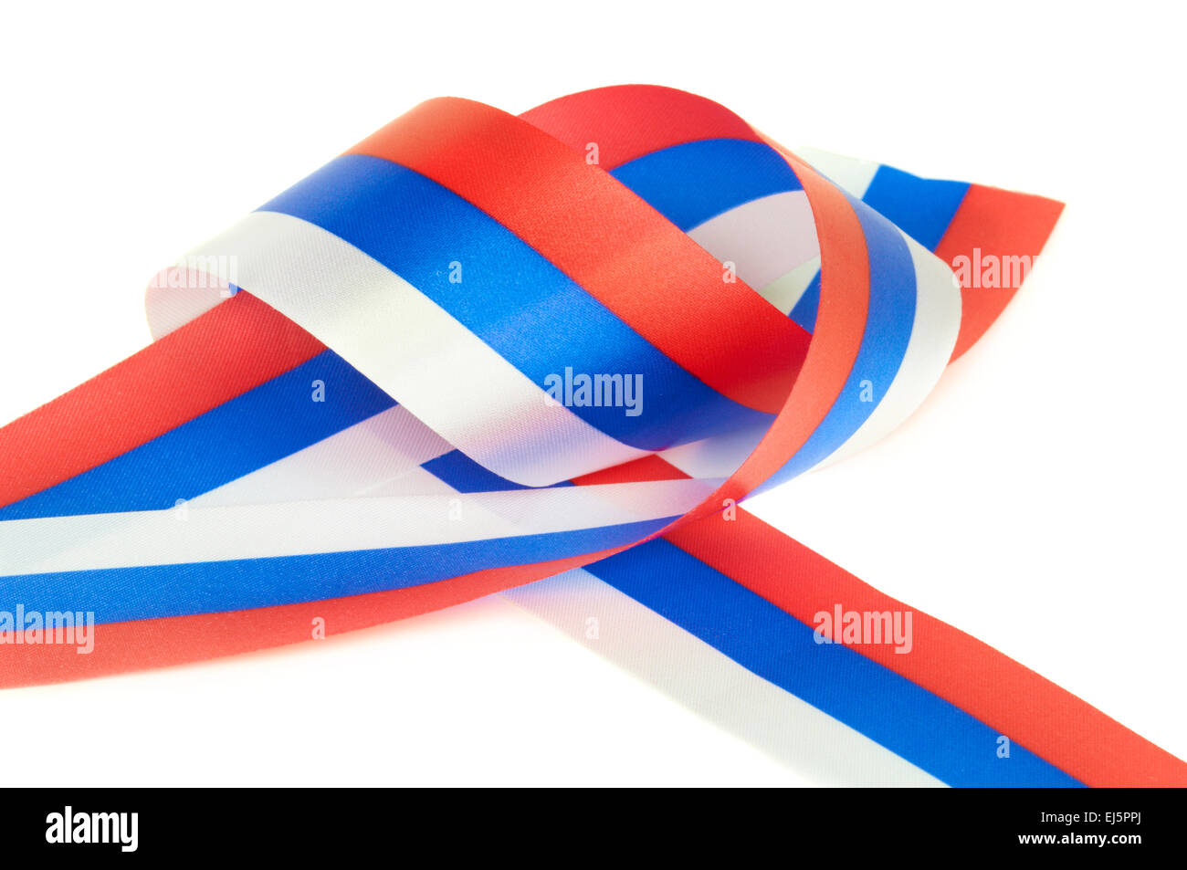 Curl of Russian flag isolated on white background Stock Photo