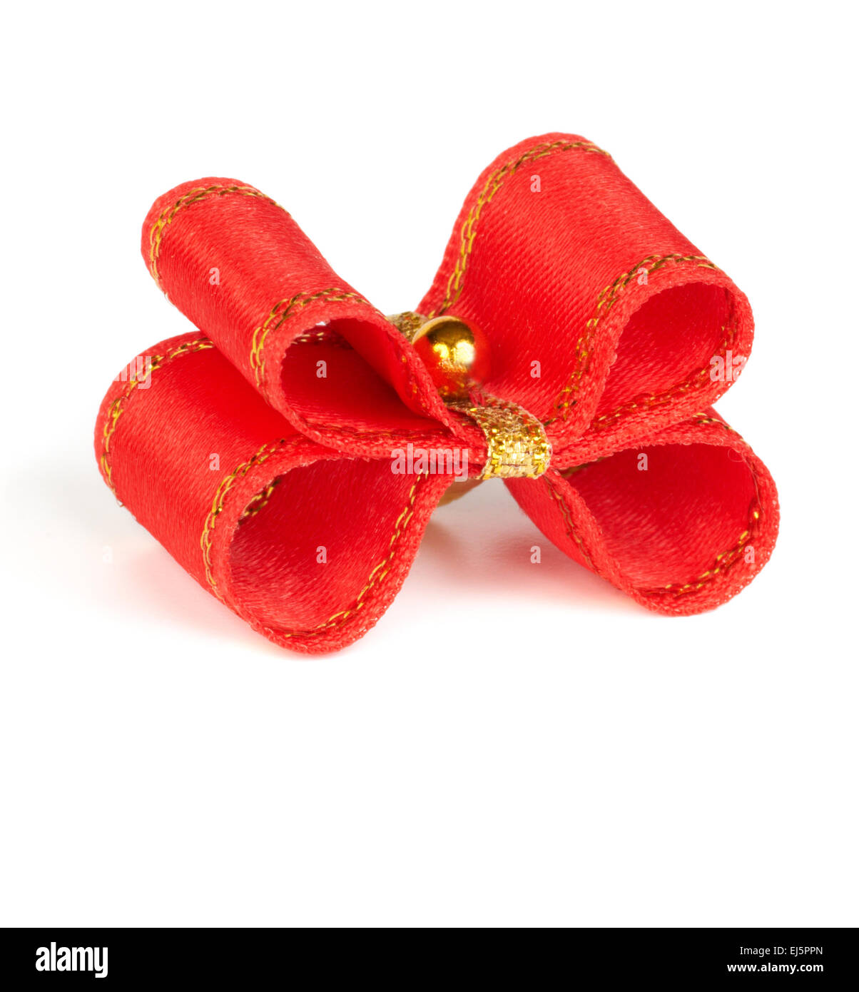 Red holiday bow isolated on white background Stock Photo Alamy