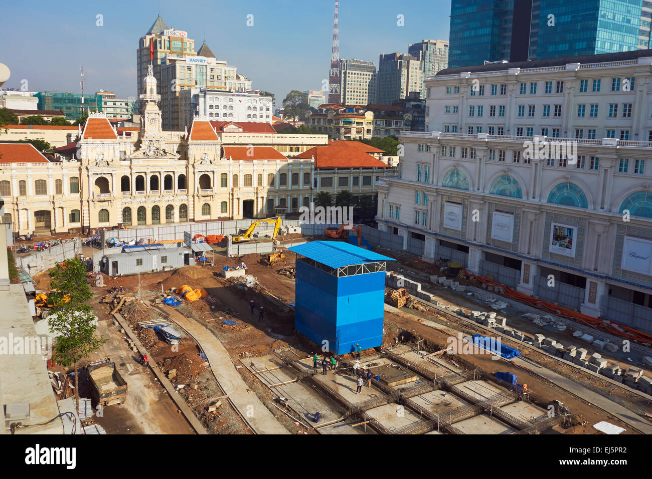 Metro construction site in District 1. Ho Chi Minh City, Vietnam Stock ...