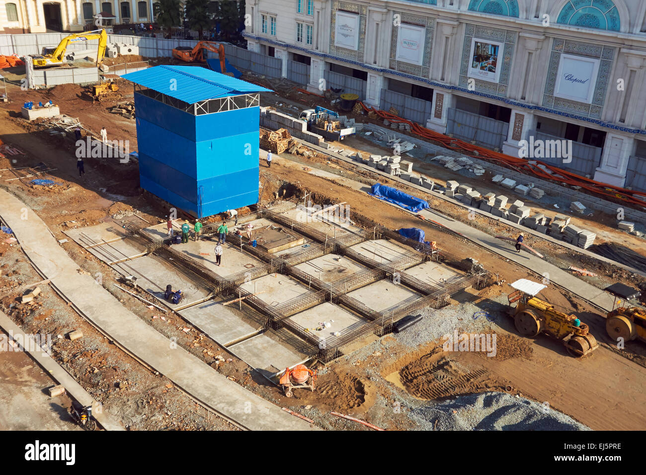 Metro construction site in District 1. Ho Chi Minh City, Vietnam Stock ...