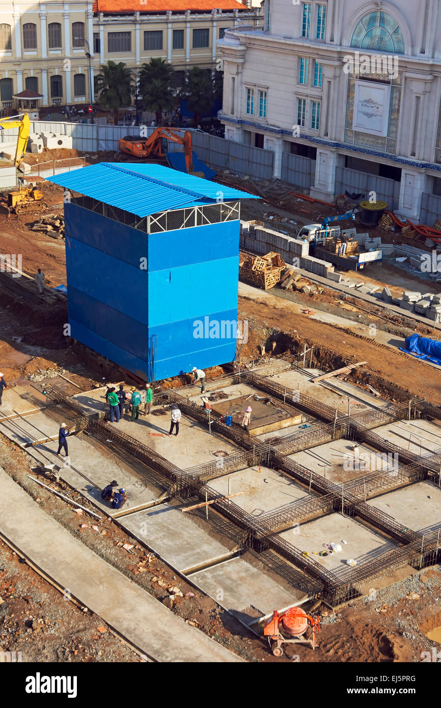 Metro construction site in District 1. Ho Chi Minh City, Vietnam Stock ...