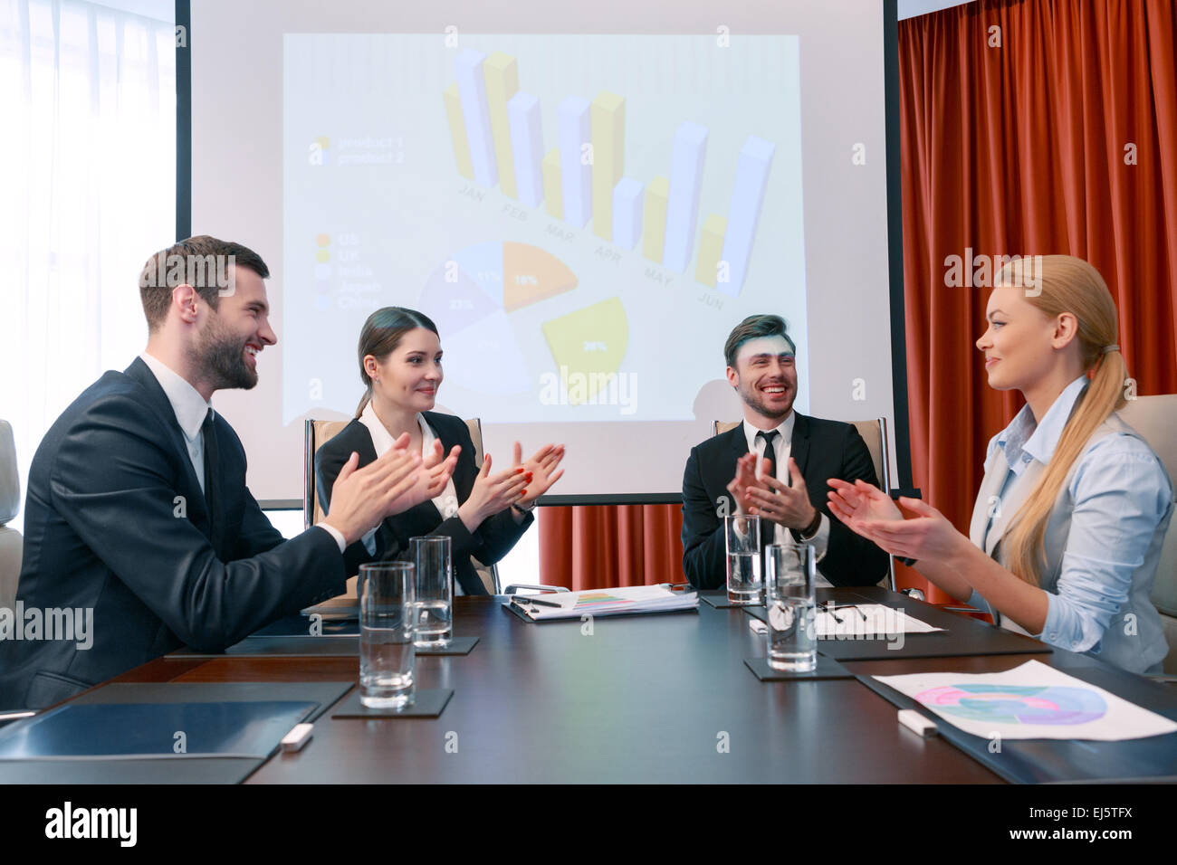 Discussion of the presentation Stock Photo - Alamy