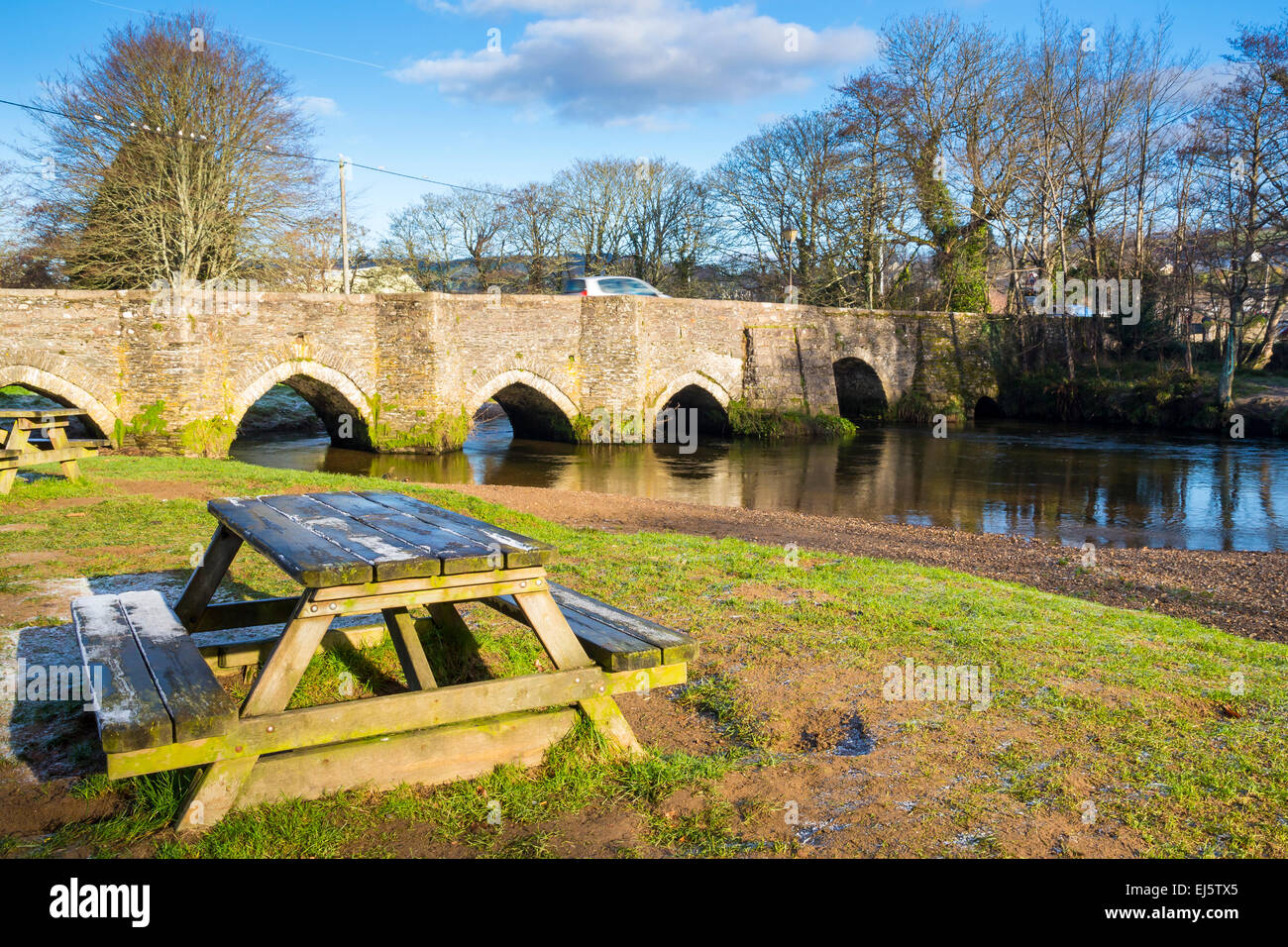 The Medieval Bridge over River Fowey at Lostwithiel Cornwall England UK Europe Stock Photo