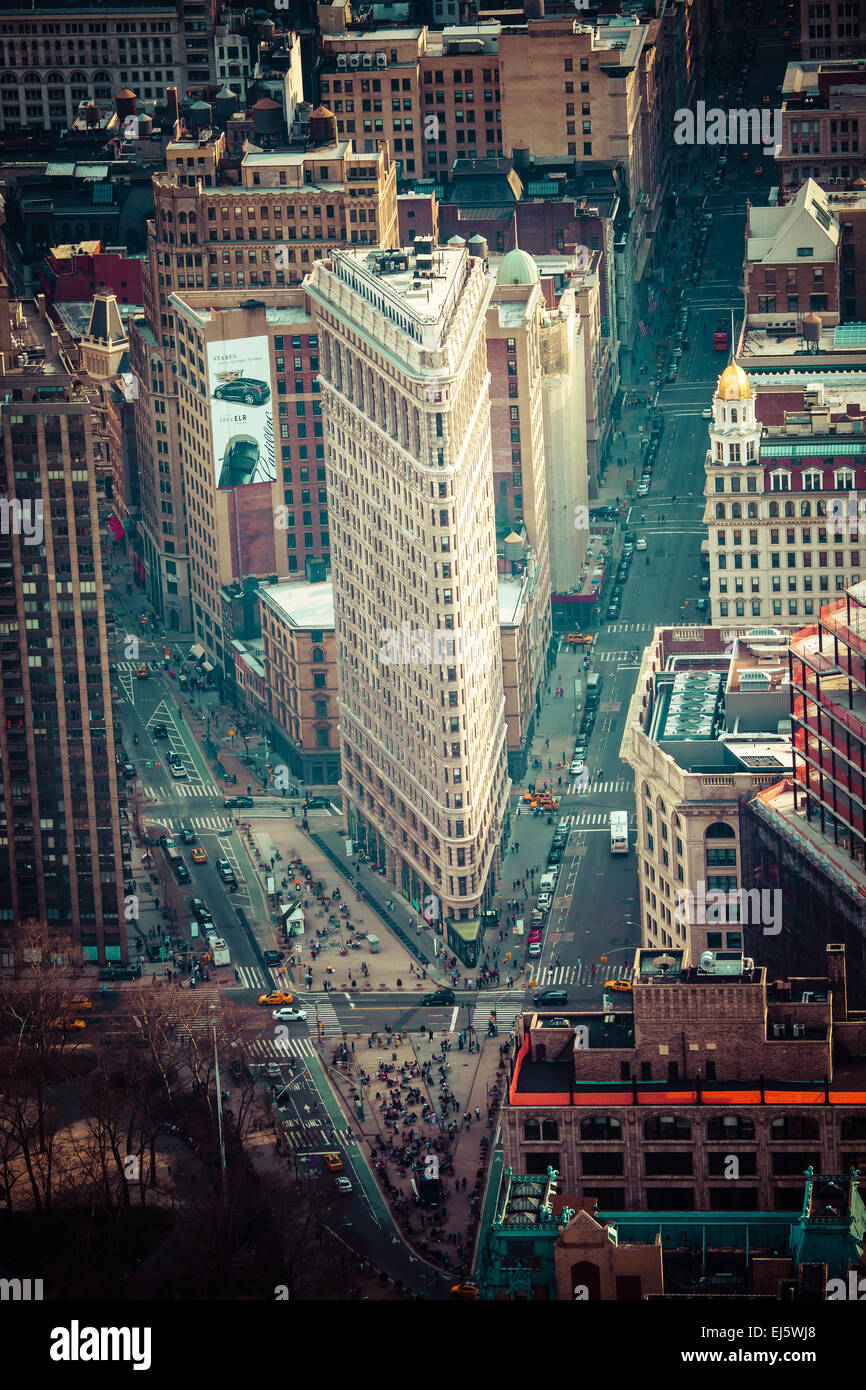 Aerial view of Manhattan skyline at sunset, New York City Stock Photo ...