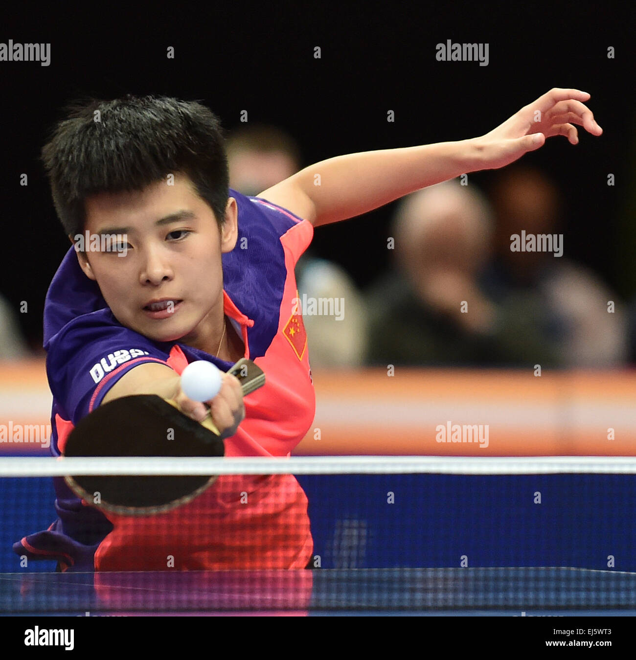 Ruochen Bremen, Germany. 22nd Mar, 2015. Ruochen Gu of China in action during ...