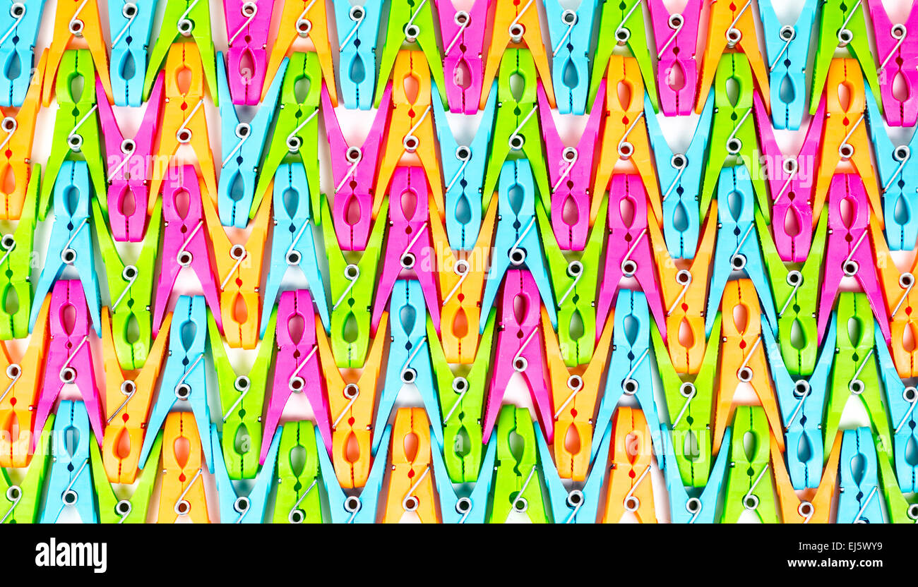 Plastic Clothes Pegs Stock Photo Alamy