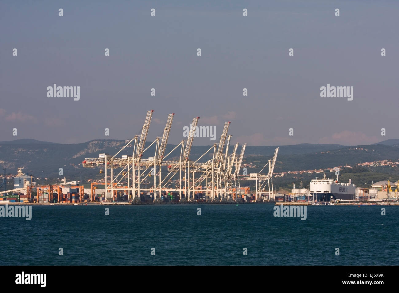 Views of Koper Container Port, Istria, Adria Slovenia, Europe Views of Koper Container Port, Istria, Adria Slovenia, Europe Stock Photo