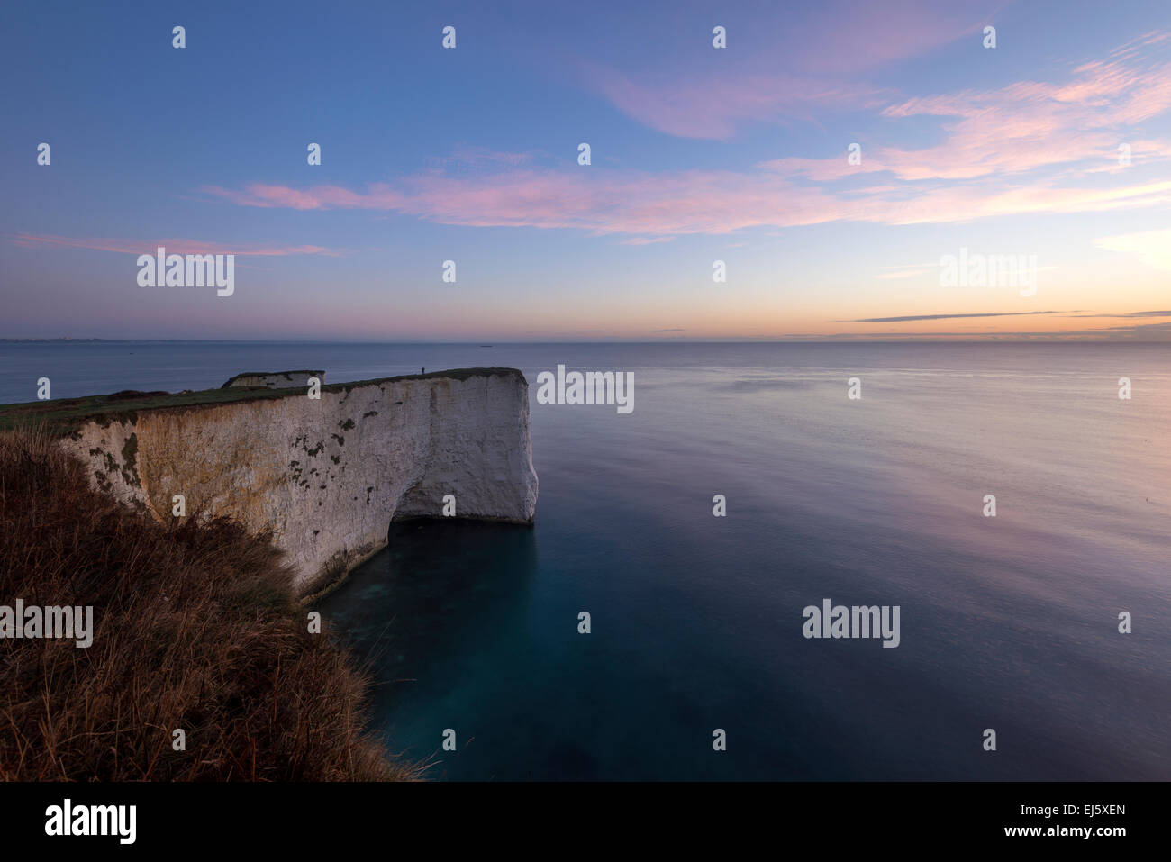 A view of Old Harry in Dorset. Stock Photo