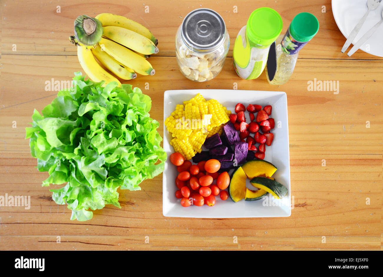 Mixed vegetable and fruit Salad Stock Photo Alamy