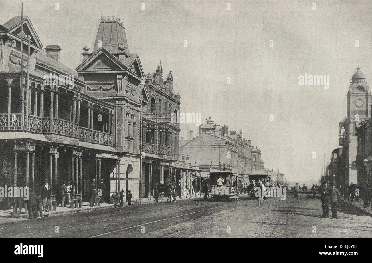 Street in Johannesburg, South Africa, circa 1898 Stock Photo
