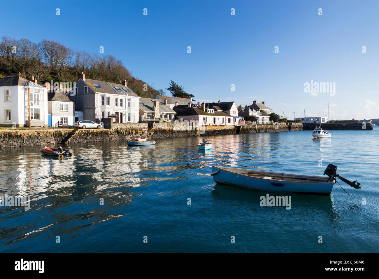 The coastal village of Flushing on the Penryn River, Part of the Carrick Roads Cornwall England UK Europe Stock Photo