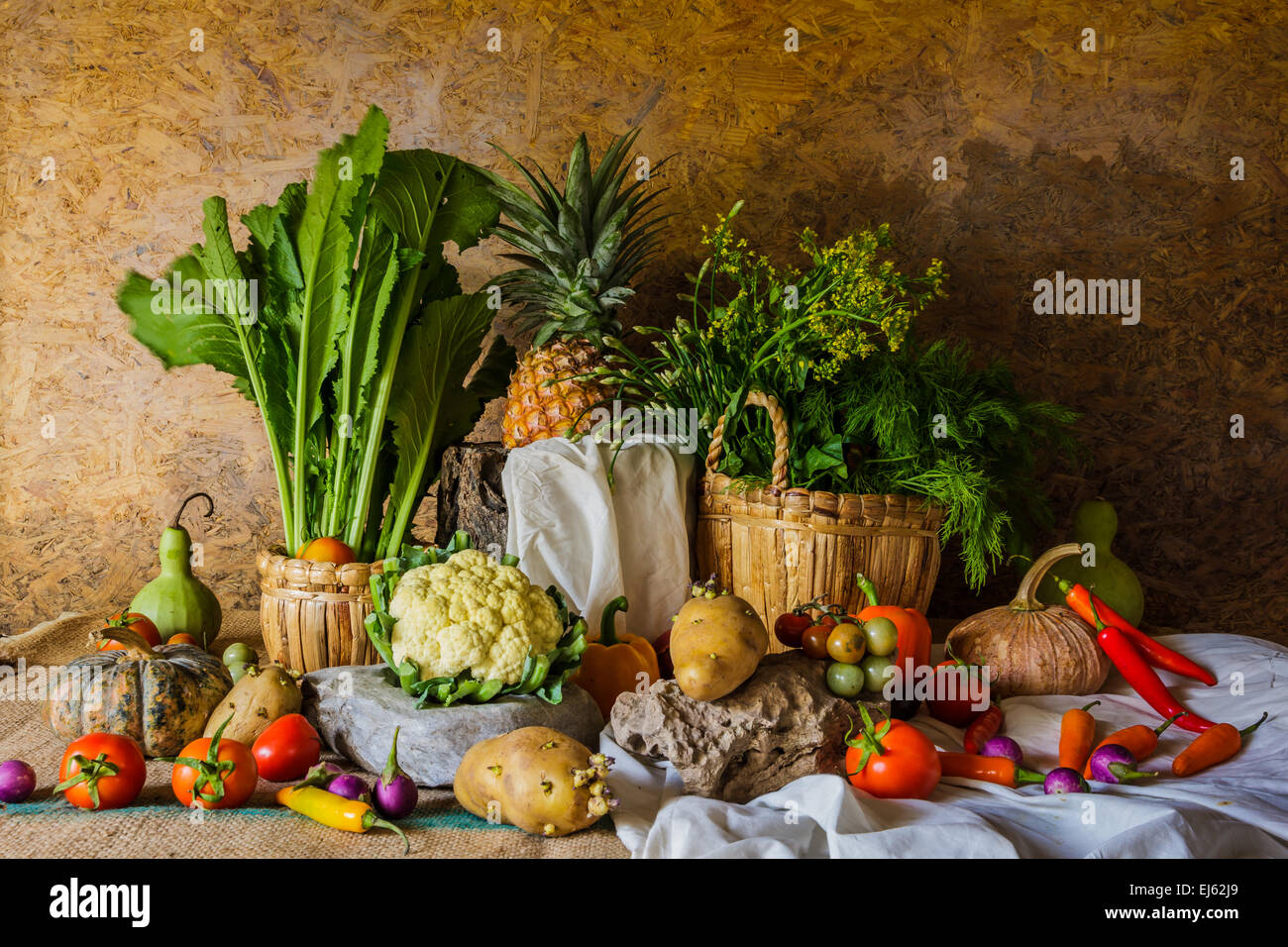 still life Vegetables, Herbs and Fruit as ingredients in cooking Stock ...