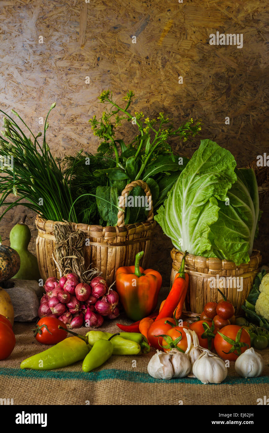 still life Vegetables, Herbs and Fruit as ingredients in cooking Stock ...