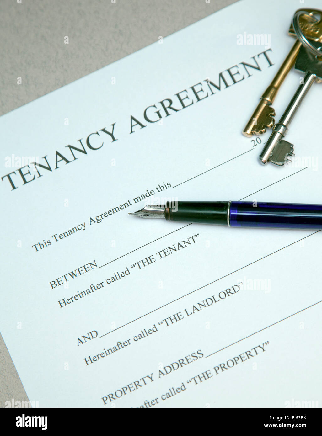 Tenancy Agreement Document And House Keys, London Stock Photo - Alamy